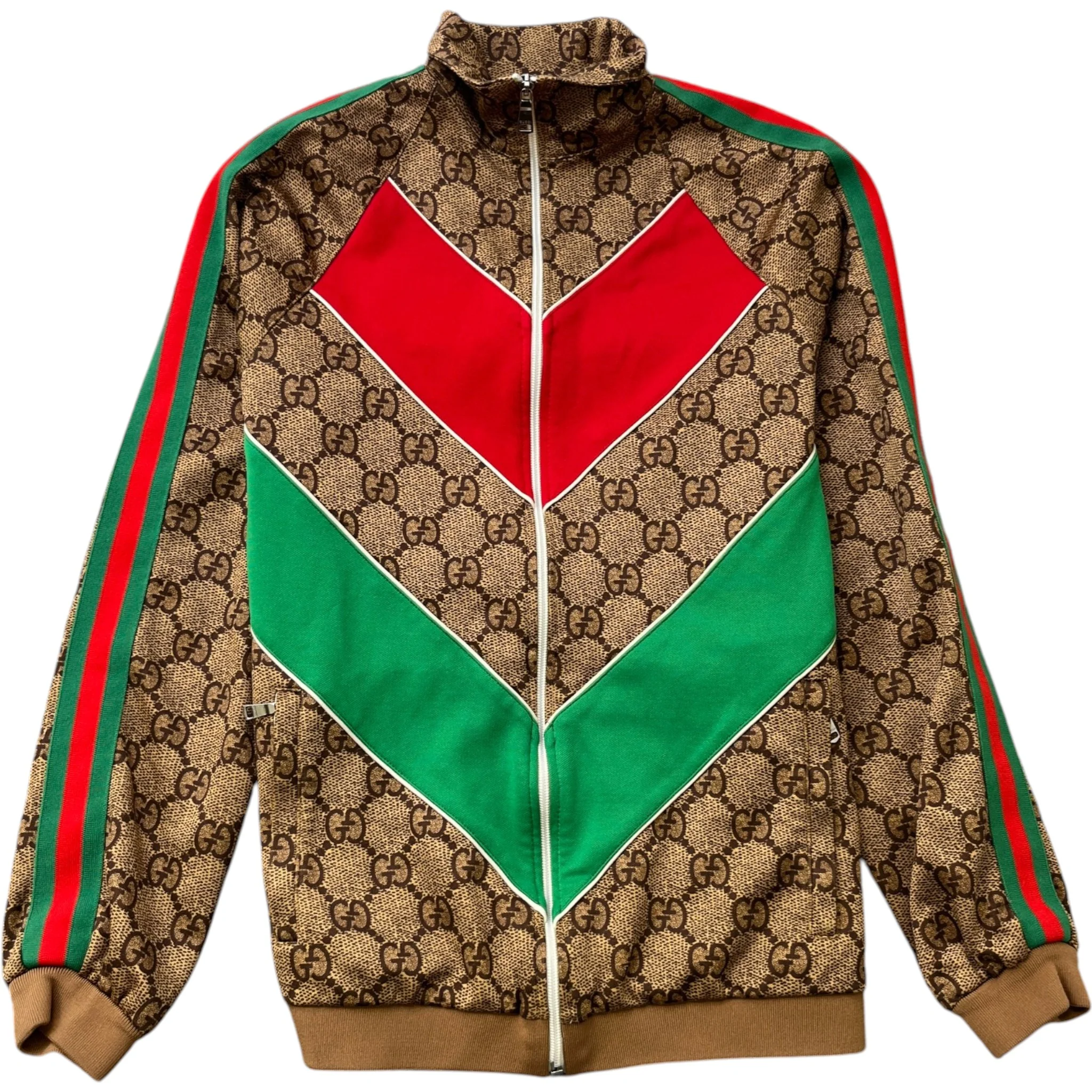 Men's Gg Supreme Zip Up Jacket Brown Size S