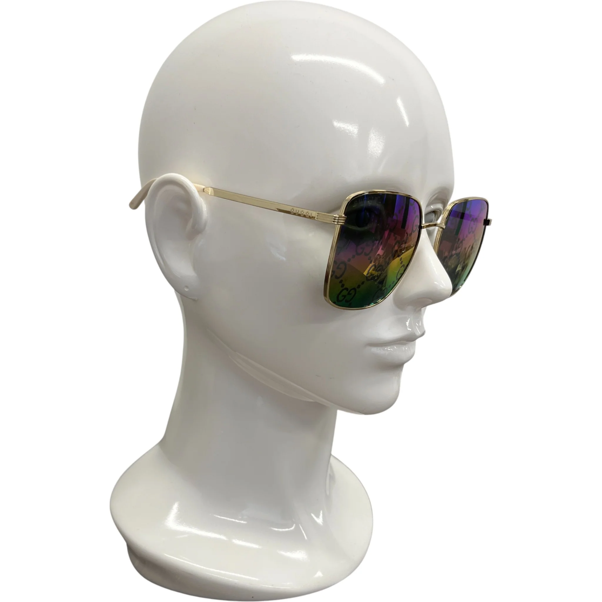 Men's Gg0802S Rainbow Monogram Sunglasses Gold - Image 3