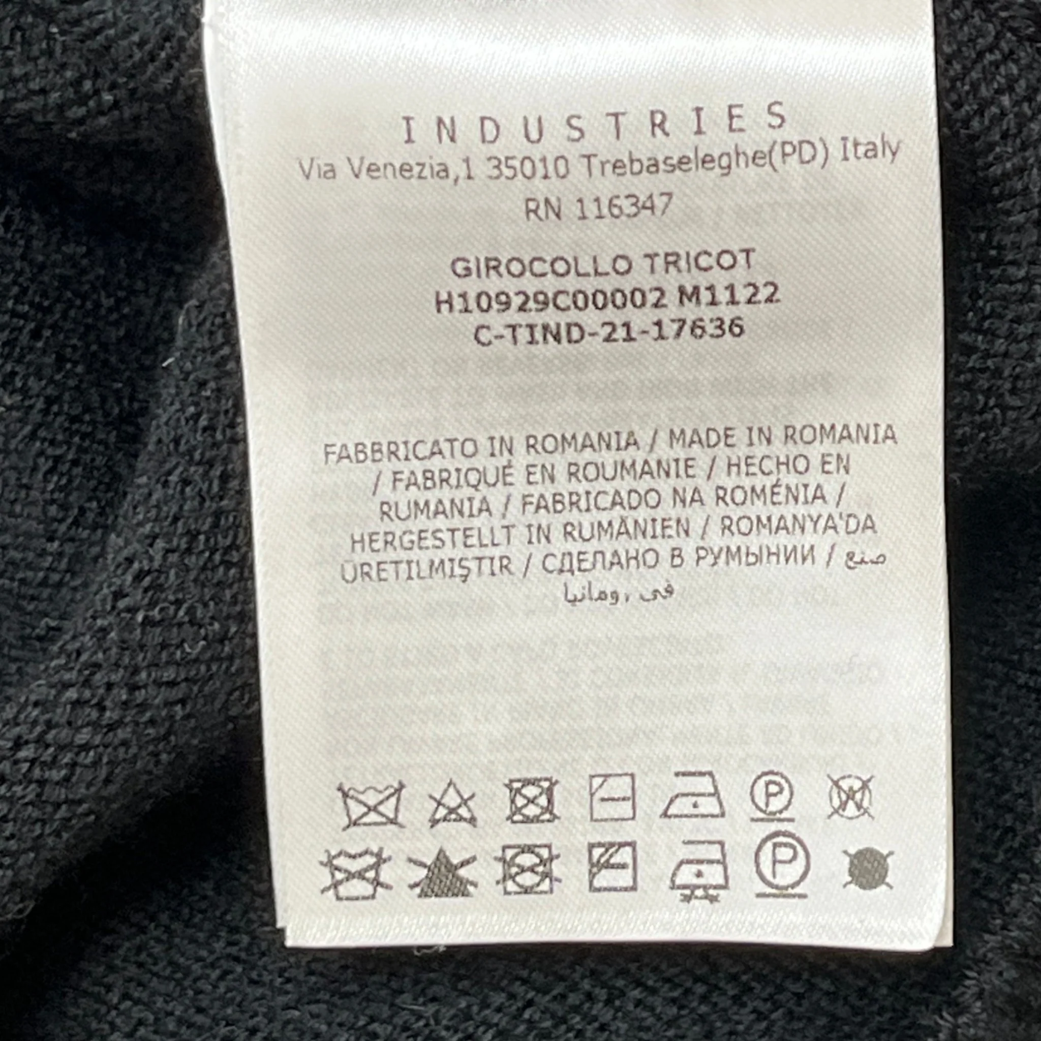 Men's Girocollo Tricot Jumper Black Size L - Image 10