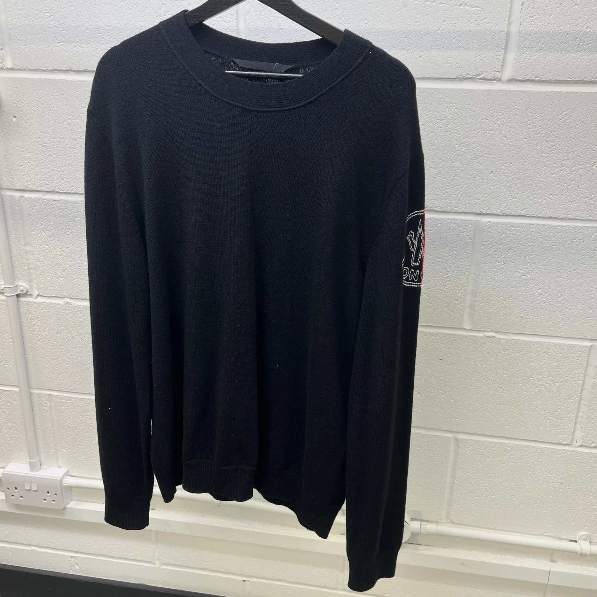 Men's Girocollo Tricot Jumper Black Size L - Image 11