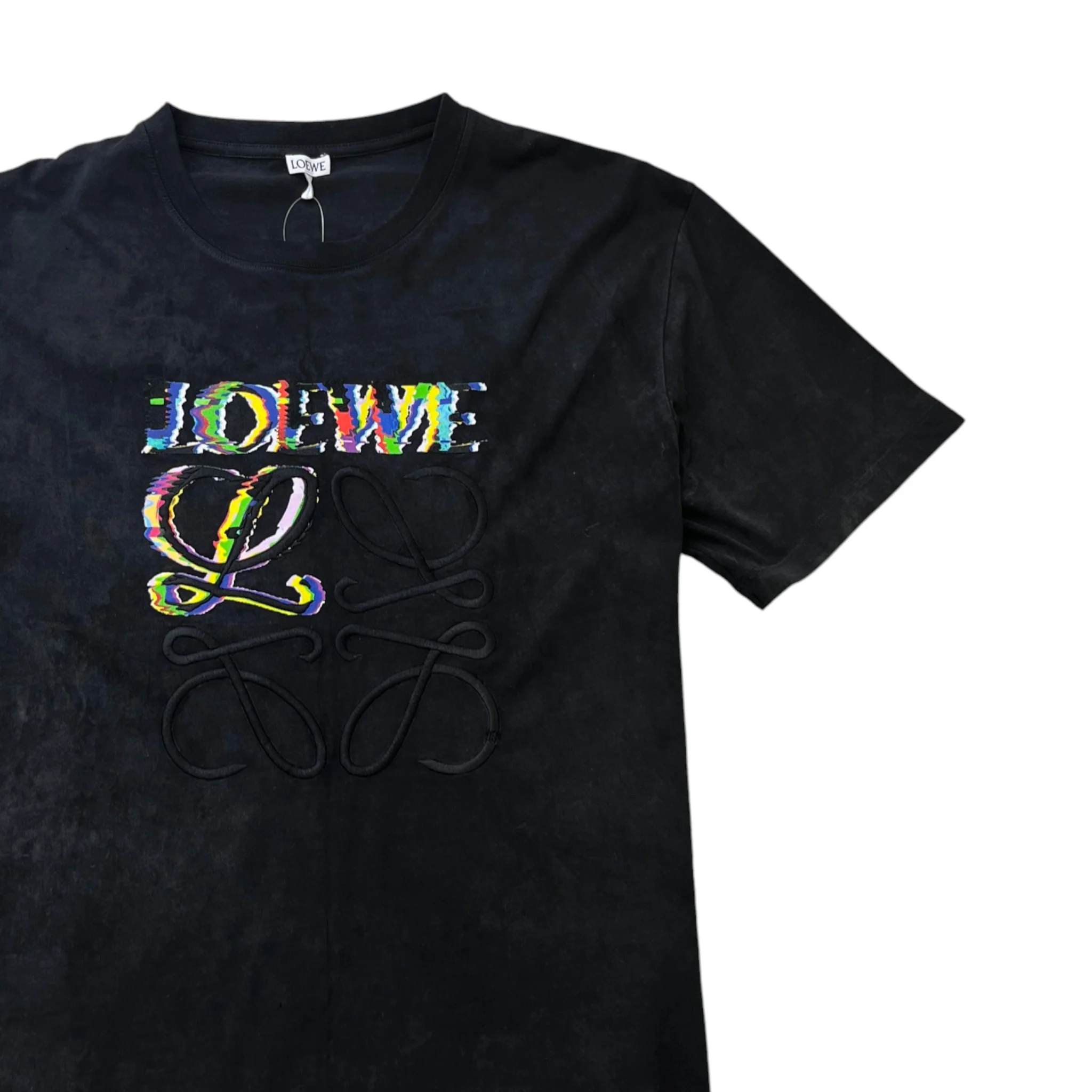 Men's Glitch Logo T-Shirt Black Size M - Image 3
