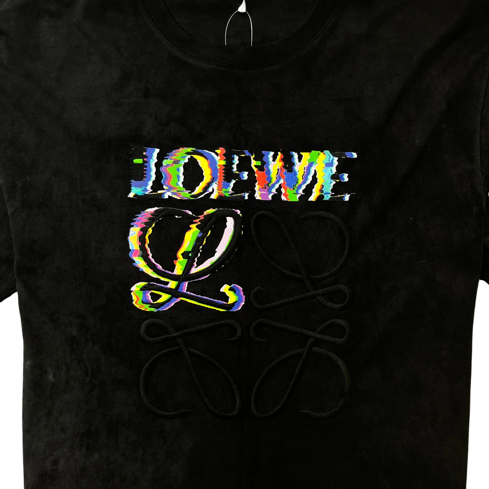 Men's Glitch Logo T-Shirt Black Size M - Image 5