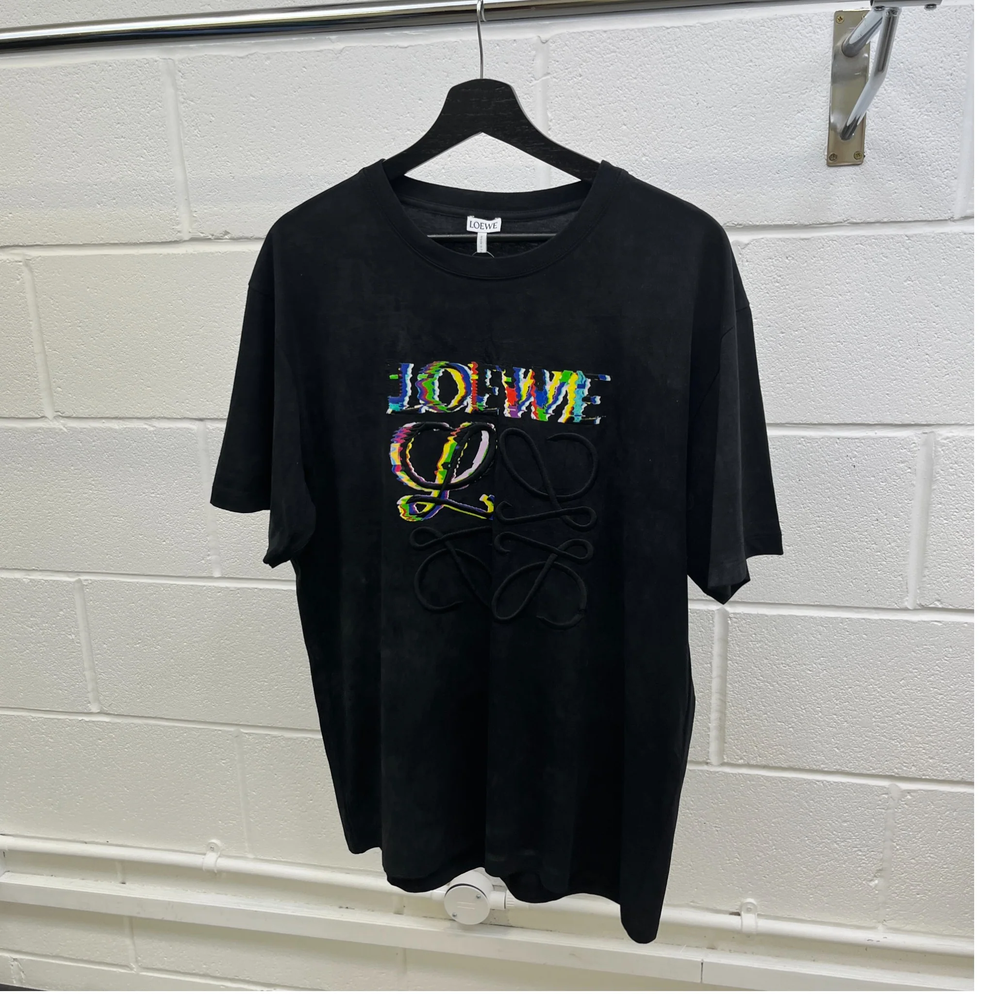 Men's Glitch Logo T-Shirt Black Size M - Image 8