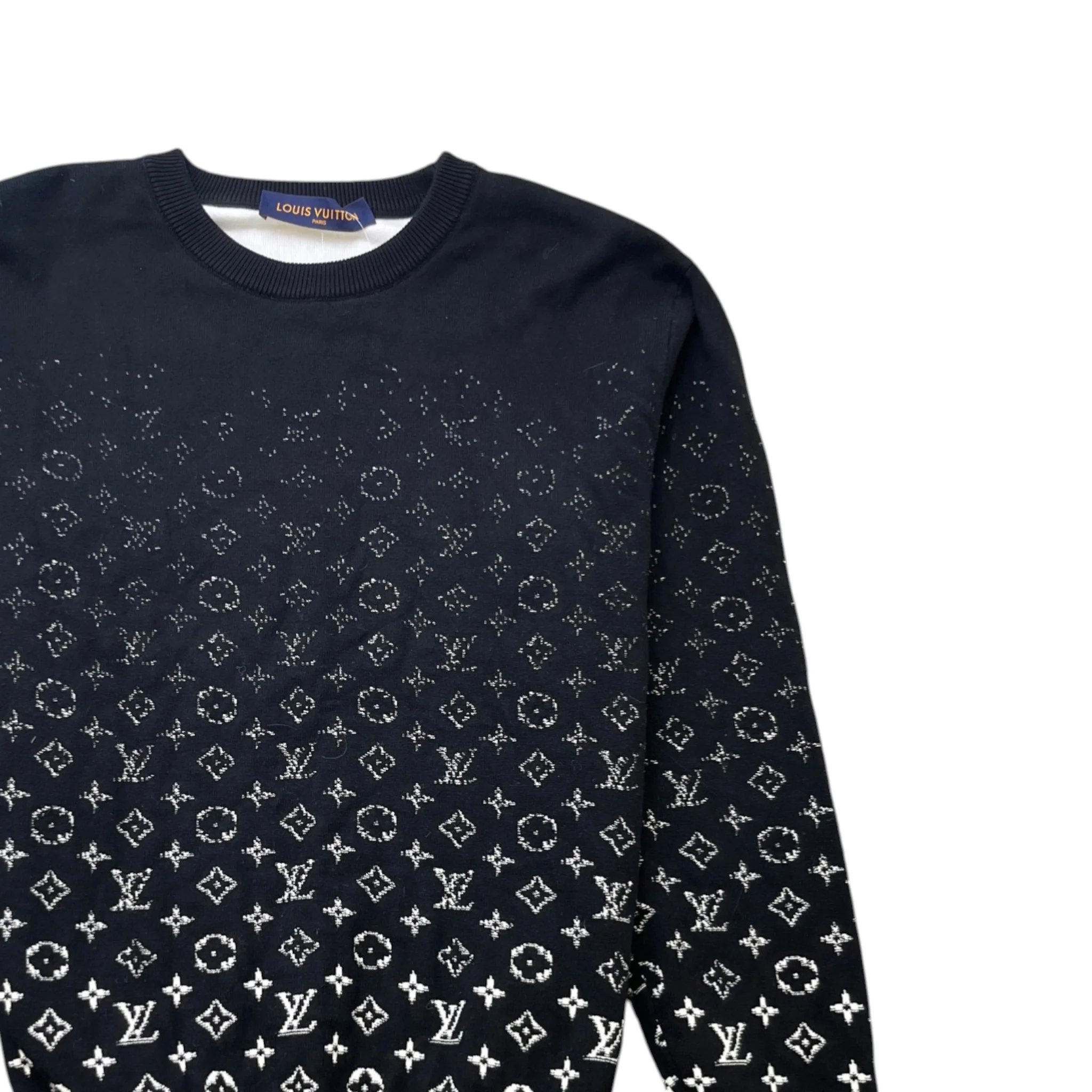 Men's Gradient Monogram Sweatshirt Black Size M - Image 3