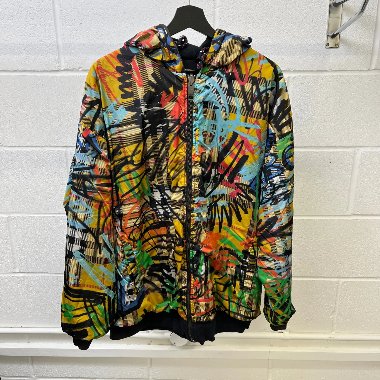 Men's Graffiti Reversible Hoodie Black Size S - Image 15