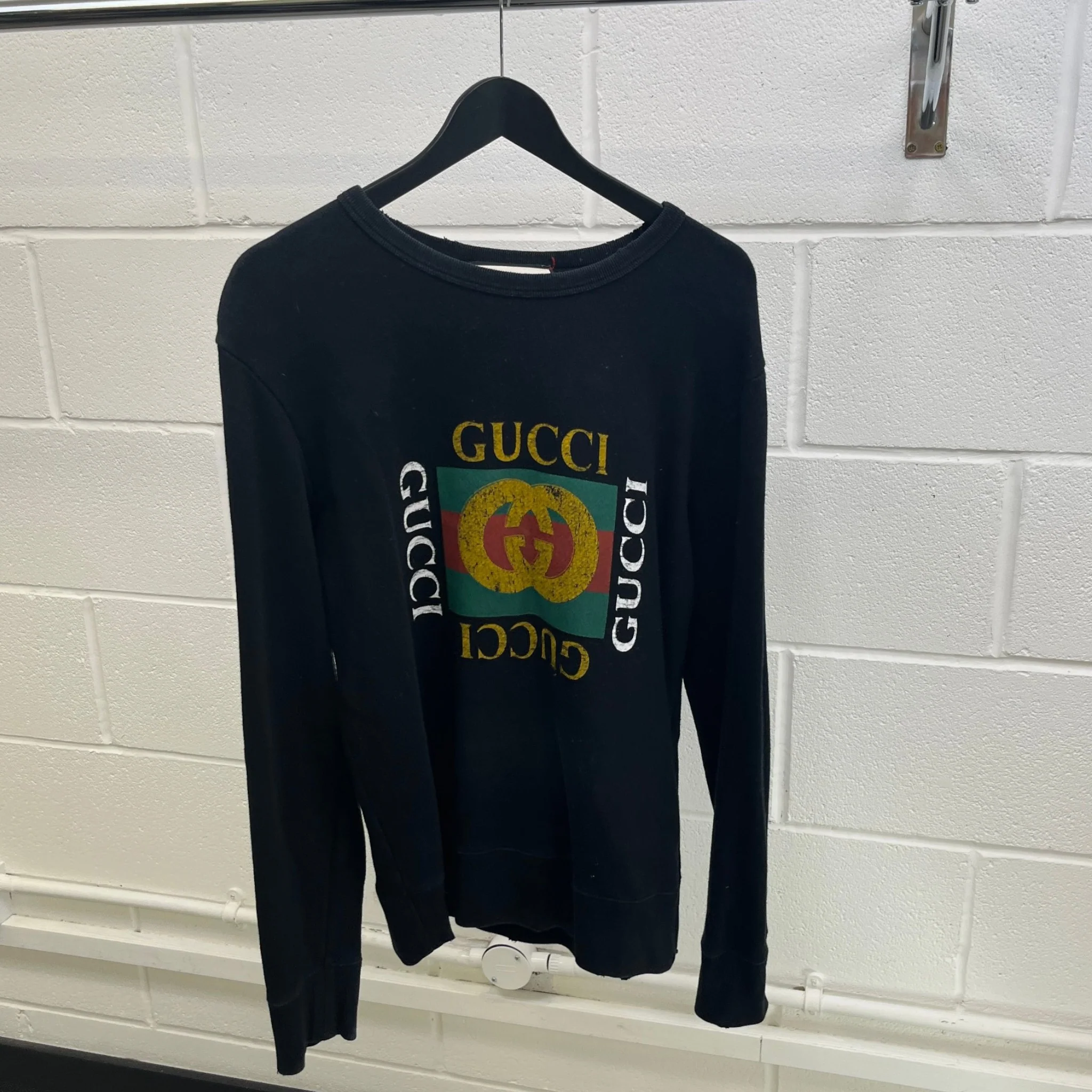 Men's Graphic Logo Sweatshirt Black Size M - Image 7