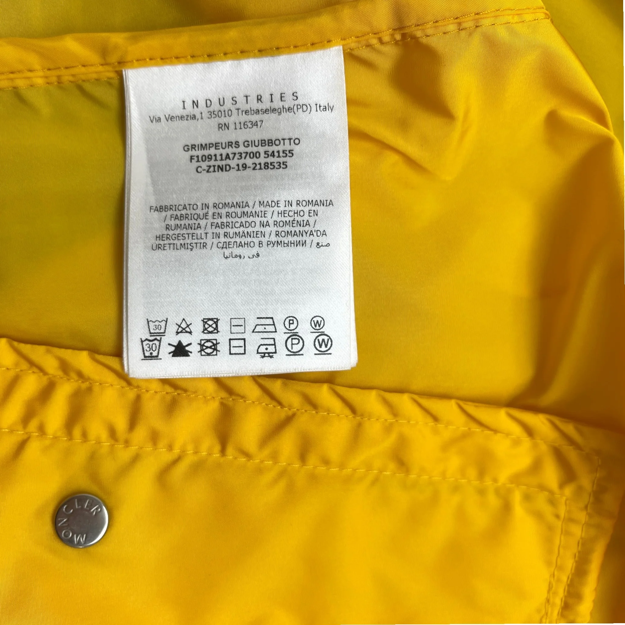 Men's Grimpeurs Windbreaker Yellow Size 3 / L - Image 10