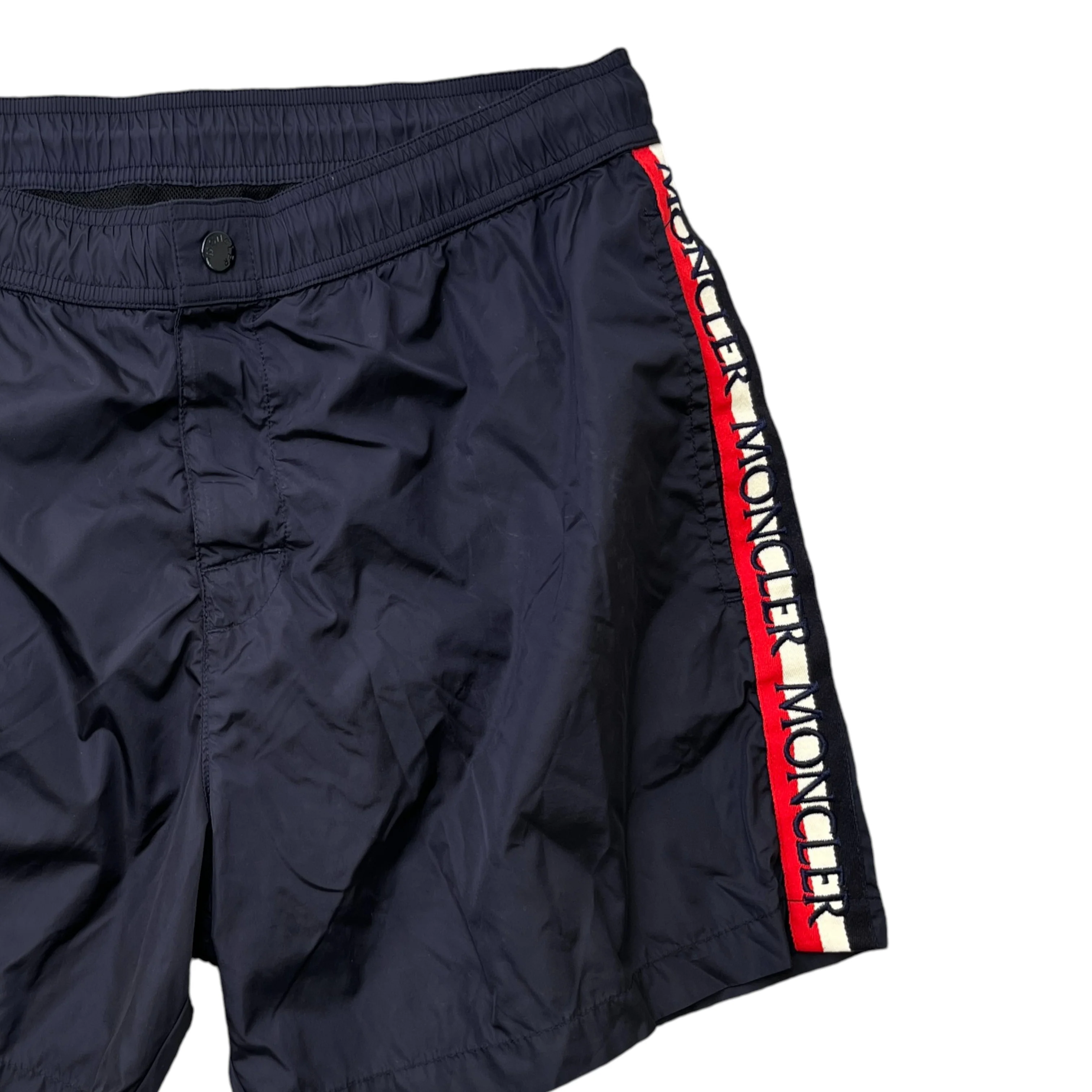 Men's Grosgrain Trimmed Swim Shorts Navy Size M - Image 3