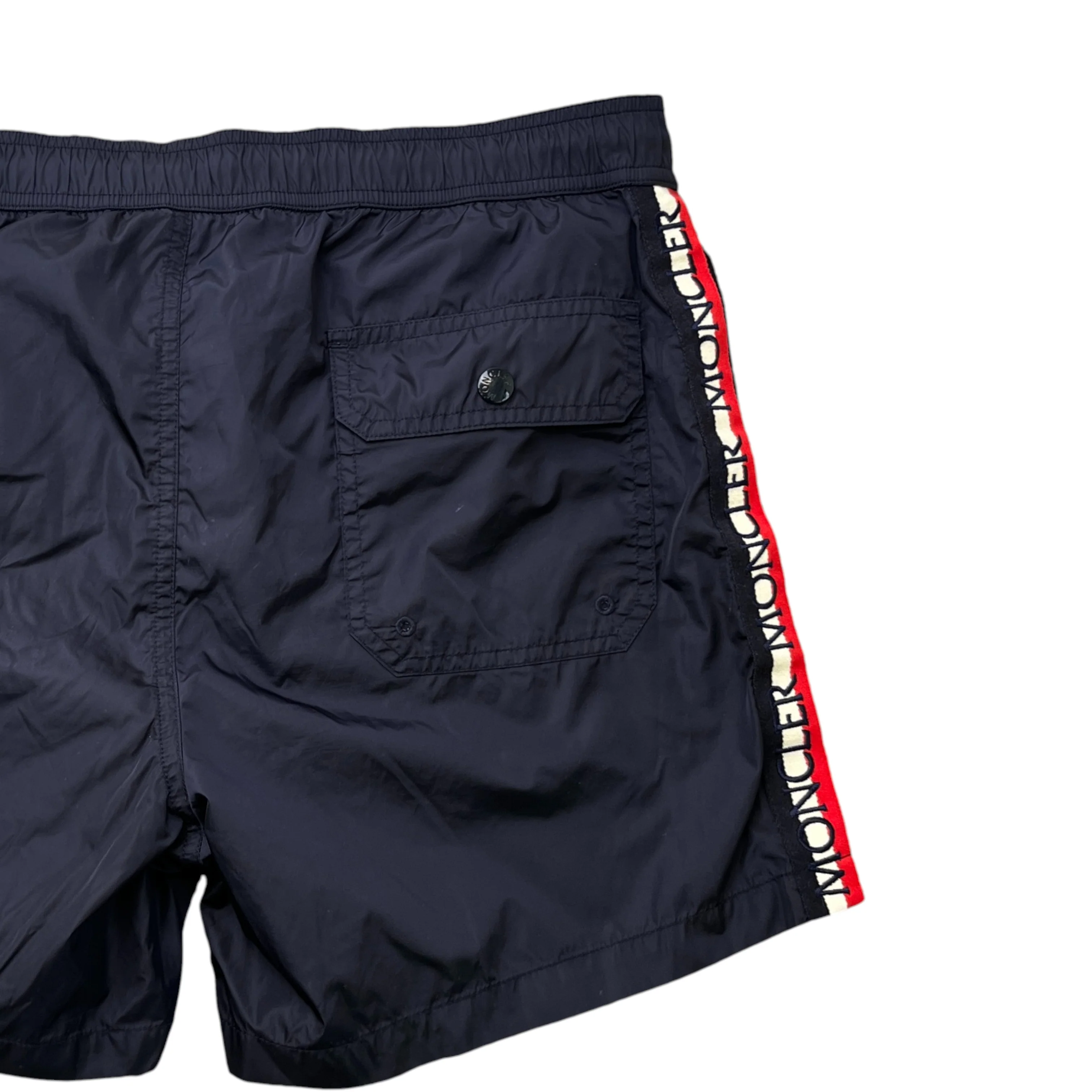Men's Grosgrain Trimmed Swim Shorts Navy Size M - Image 4