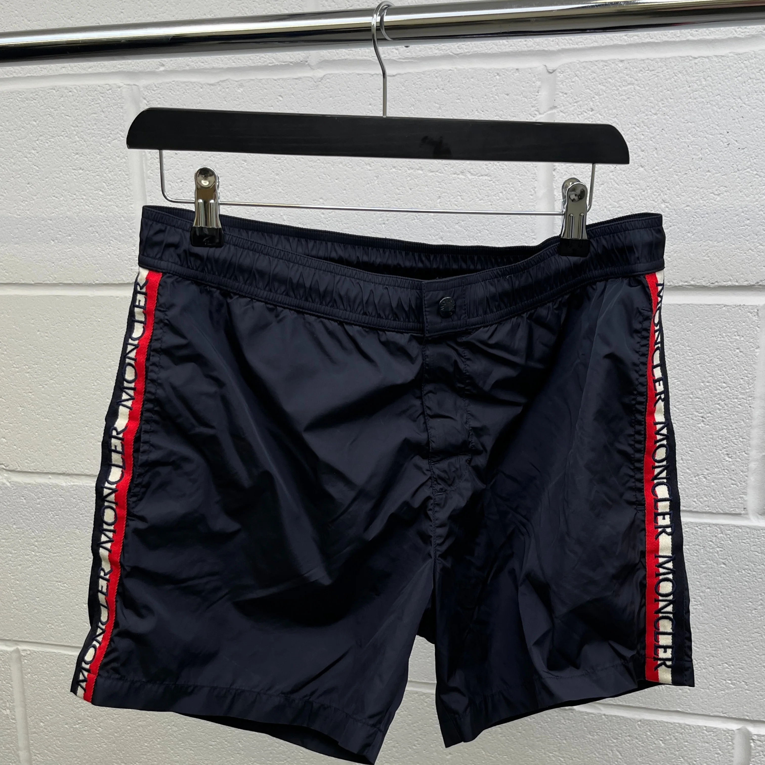 Men's Grosgrain Trimmed Swim Shorts Navy Size M - Image 9