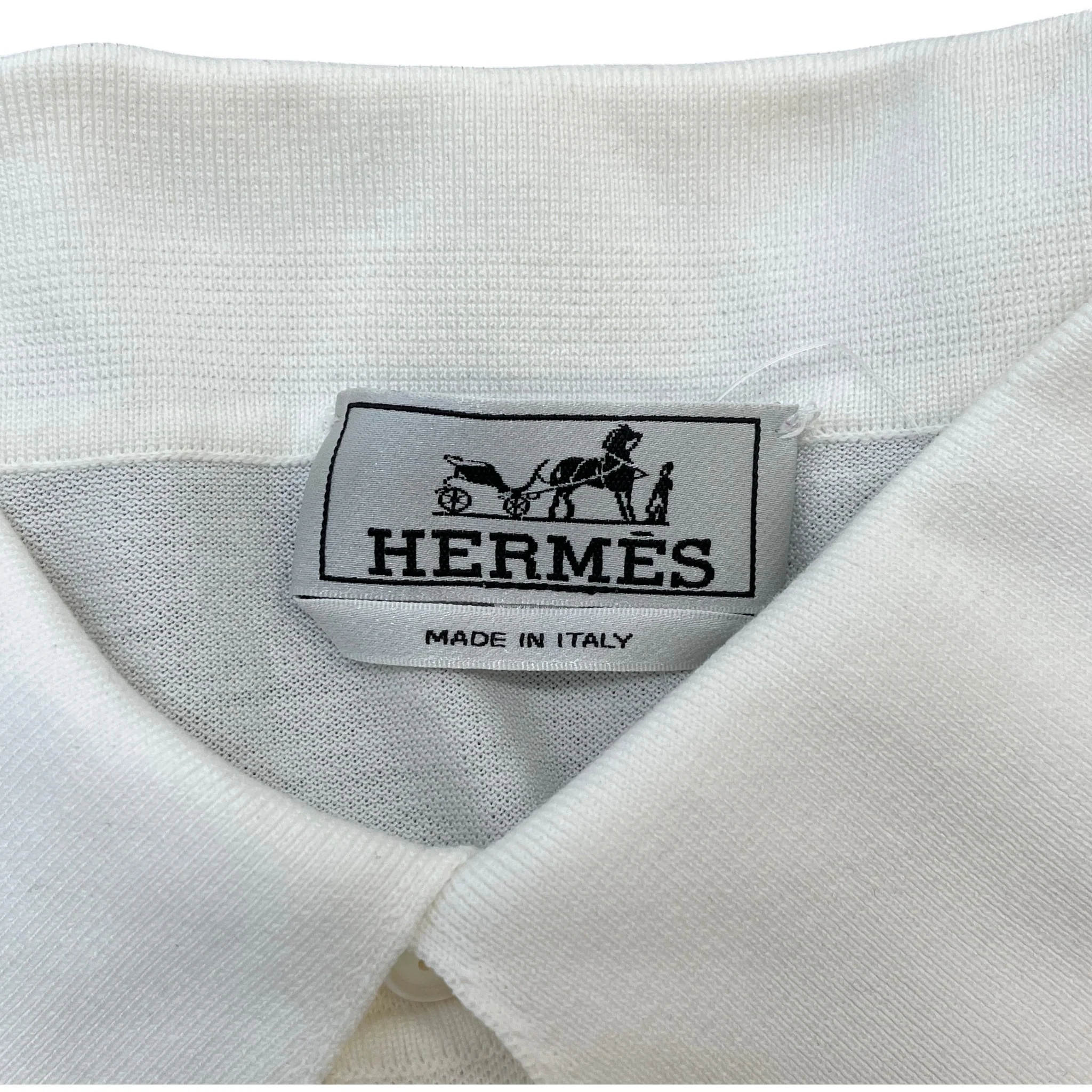 Men's H Detail Polo Shirt White Size XXL - Image 6