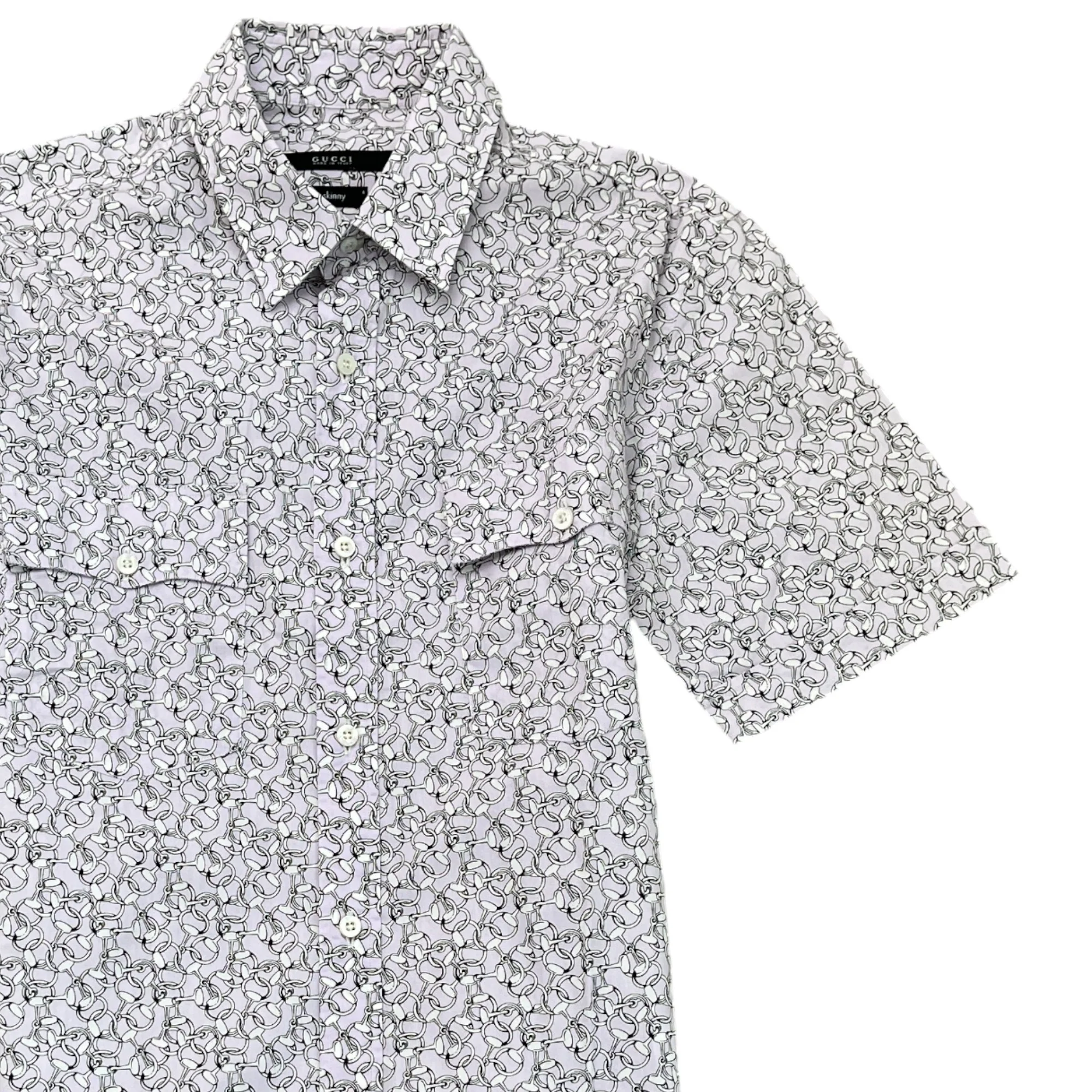 Men's Horsebit Shirt Purple Size S - Image 3