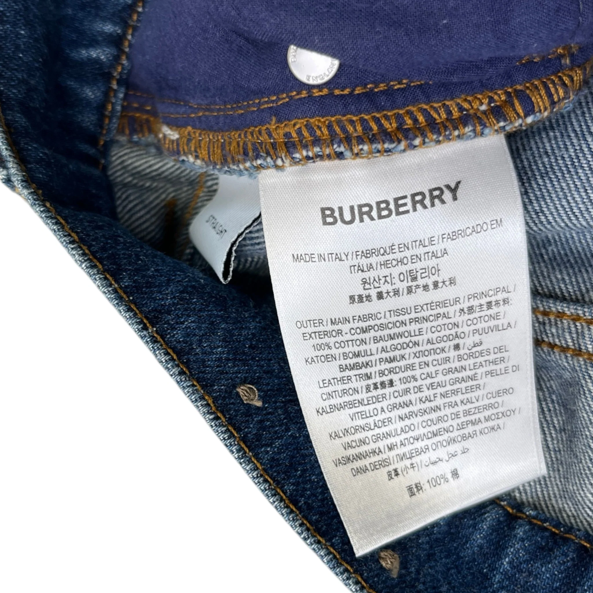 Men's Horseferry Print Jeans Blue Size Waist 32" - Image 8
