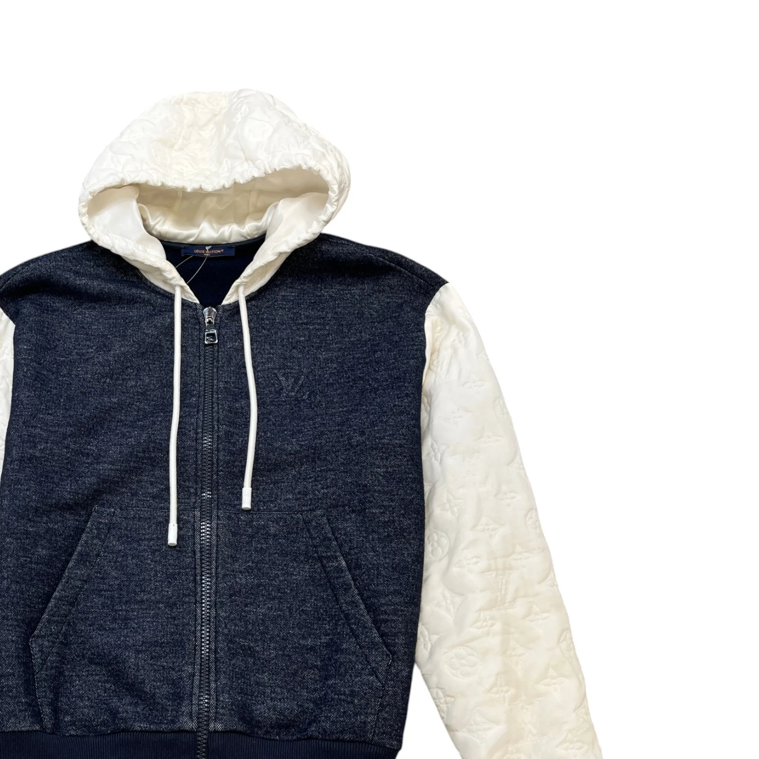 Men's Hybrid Monogram Hooded Hoodie Navy Size XL - Image 3
