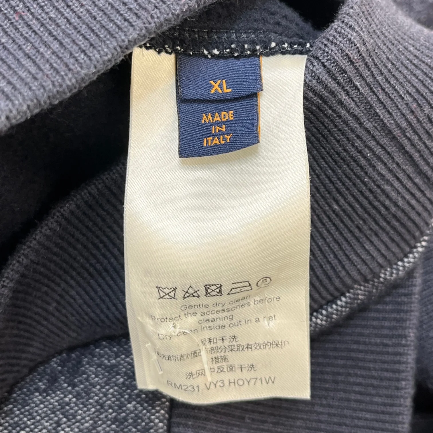 Men's Hybrid Monogram Hooded Hoodie Navy Size XL - Image 7
