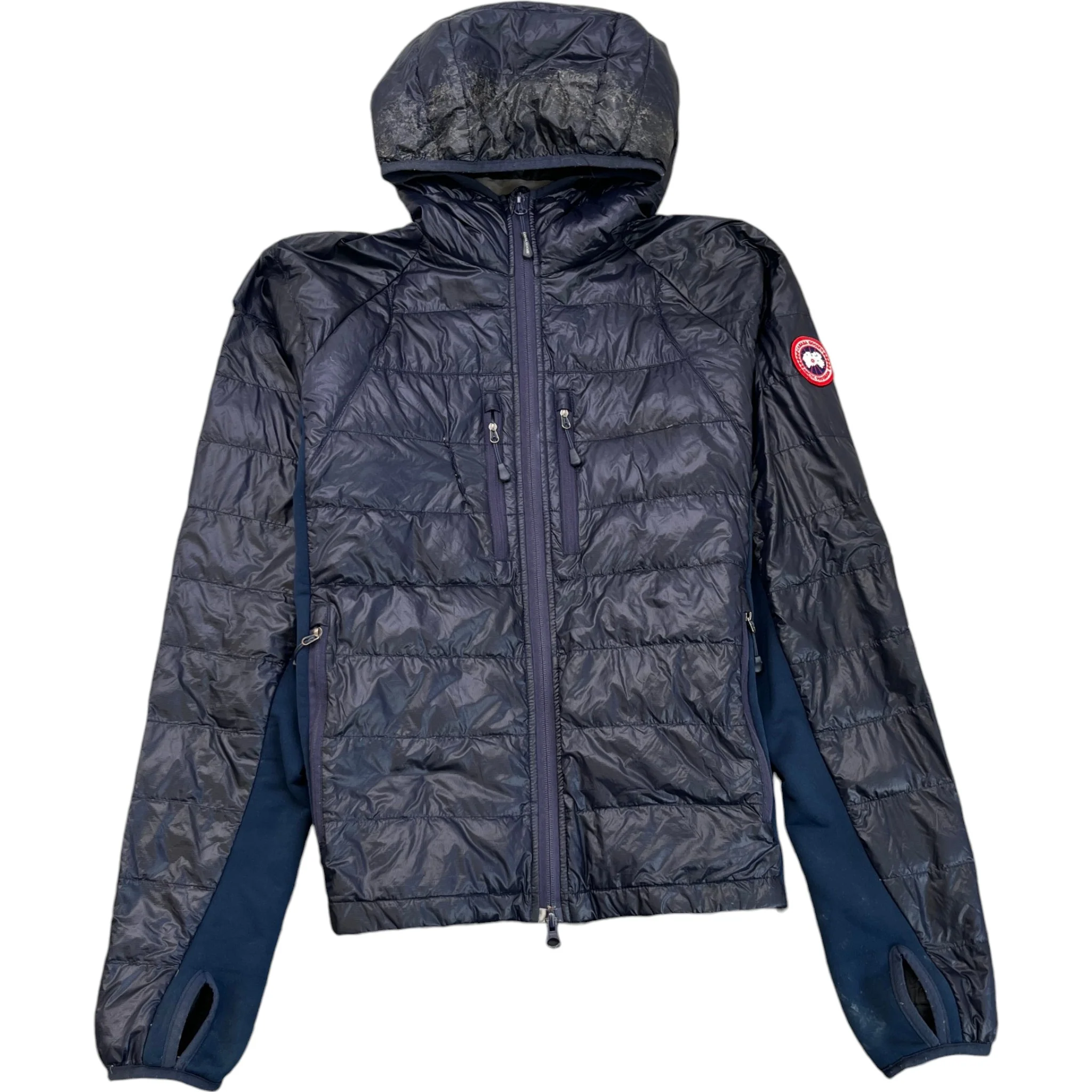 Men's Hybridge Lite Hoody Down Jacket Navy Size L