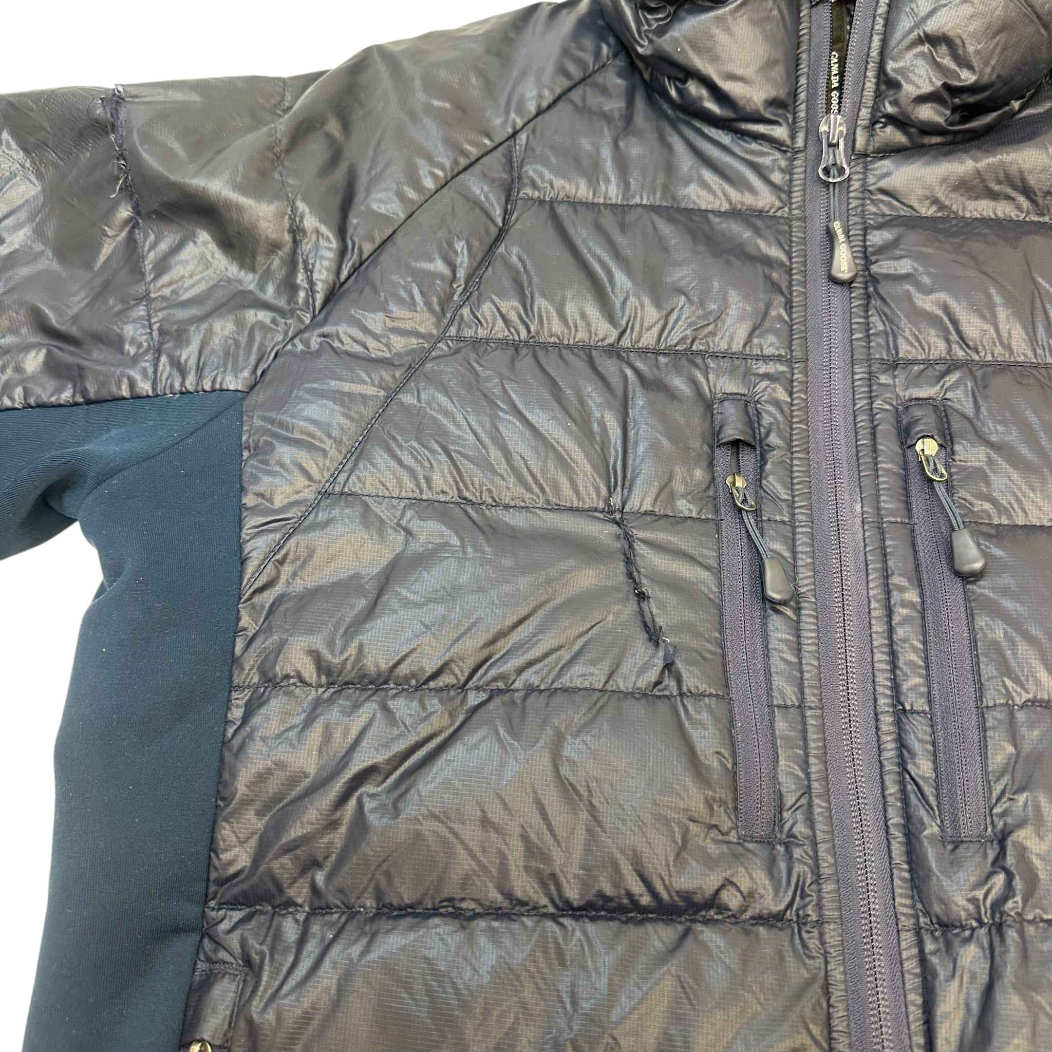 Men's Hybridge Lite Hoody Down Jacket Navy Size L - Image 9