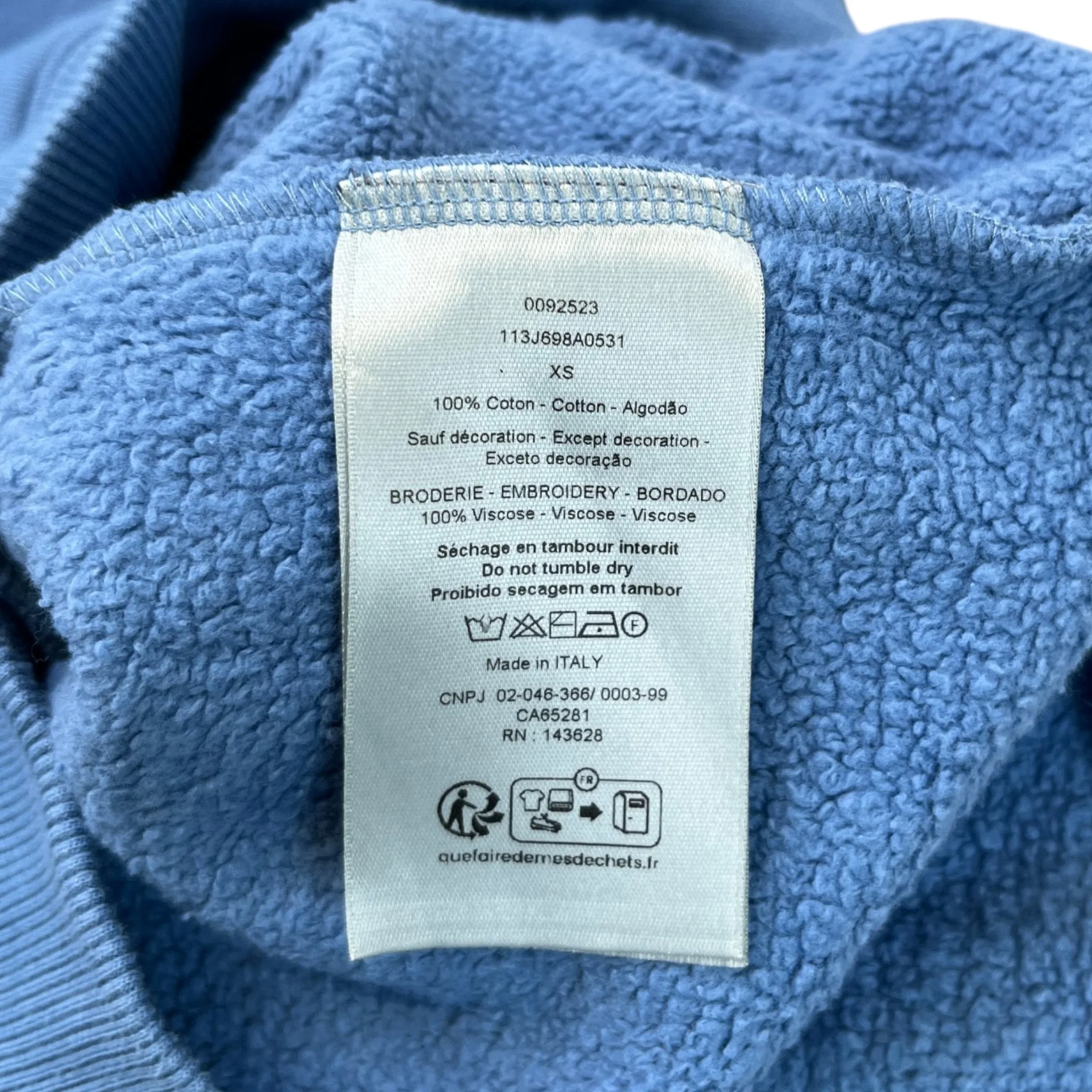 Men's Icon Logo Hoodie Blue Size XS - Image 8