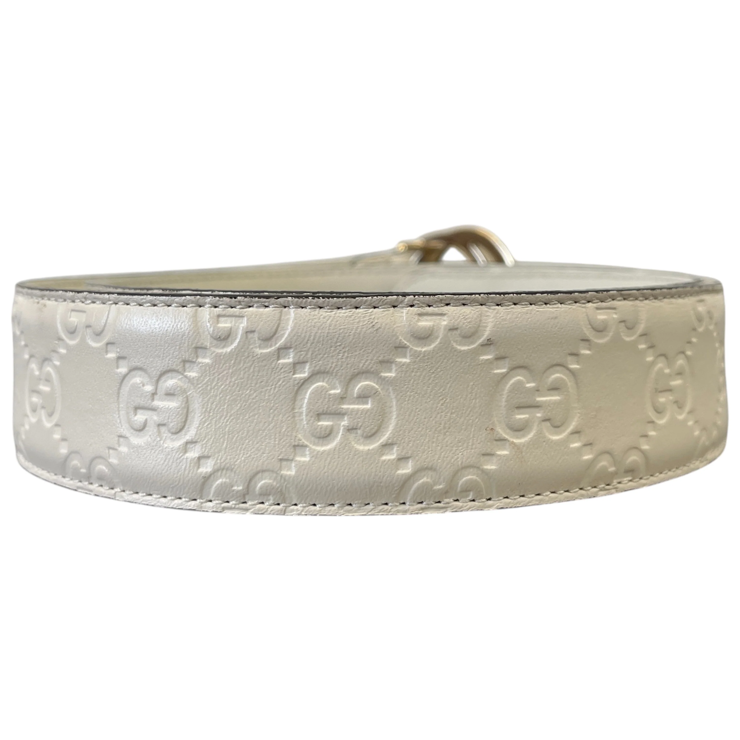 Men's Interlocking G Belt White Size Waist 34" - Image 3