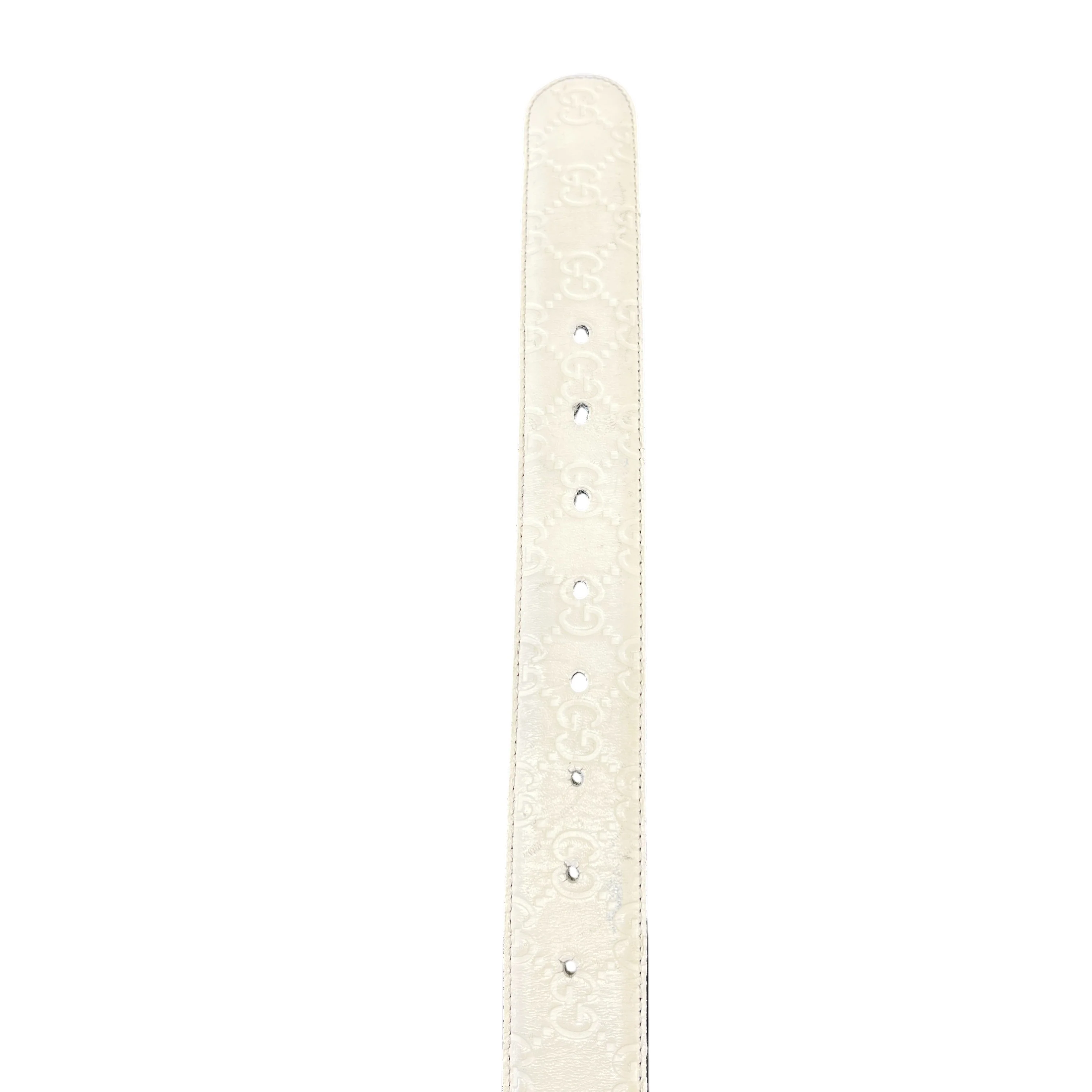 Men's Interlocking G Belt White Size Waist 34" - Image 6