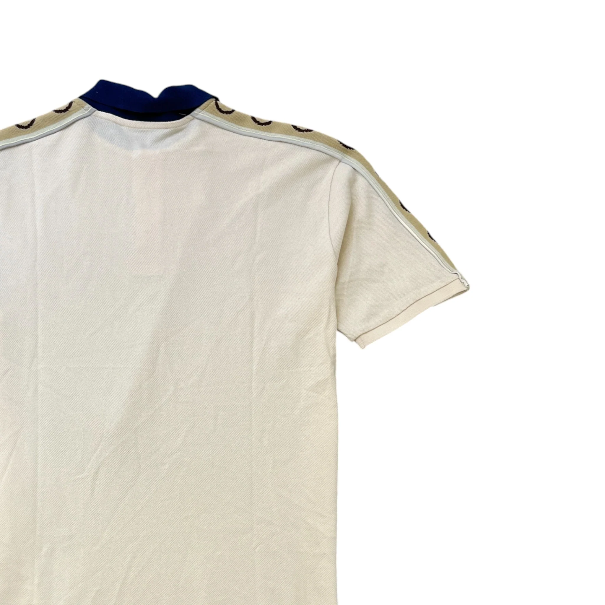 Men's Interlocking G Stripe Polo Shirt Beige Size M - Image 4