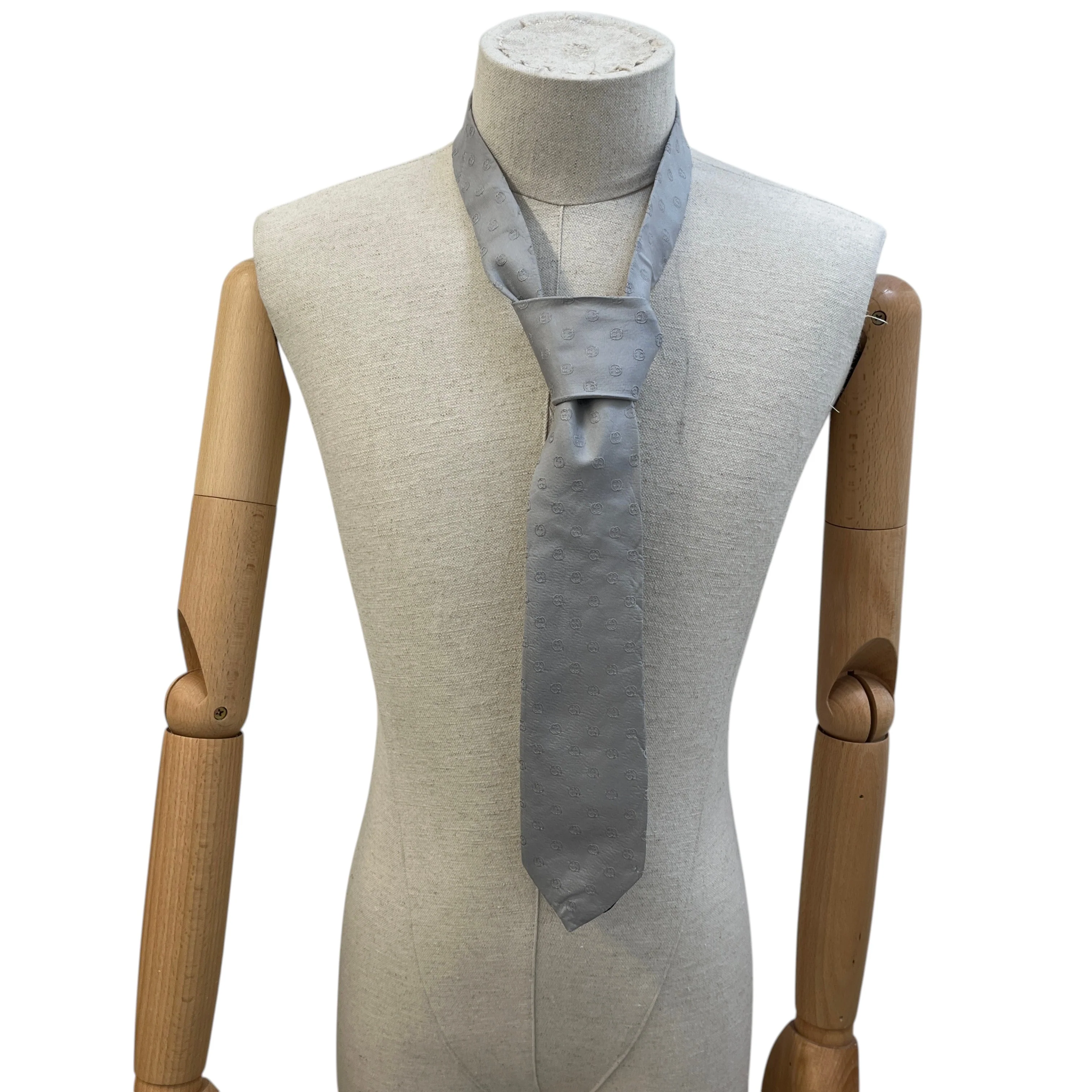 Men's Interlocking G Tie Grey - Image 2
