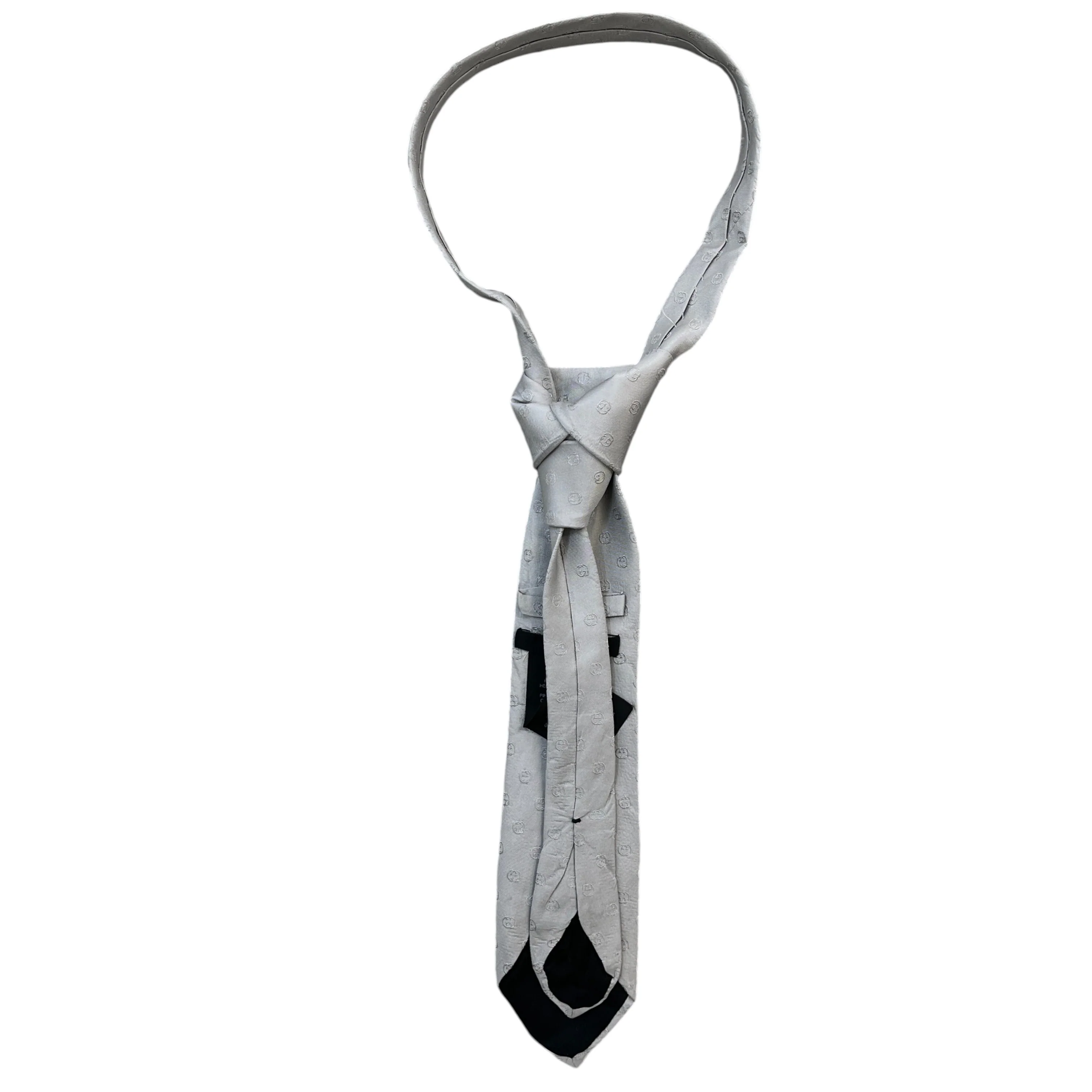 Men's Interlocking G Tie Grey - Image 3