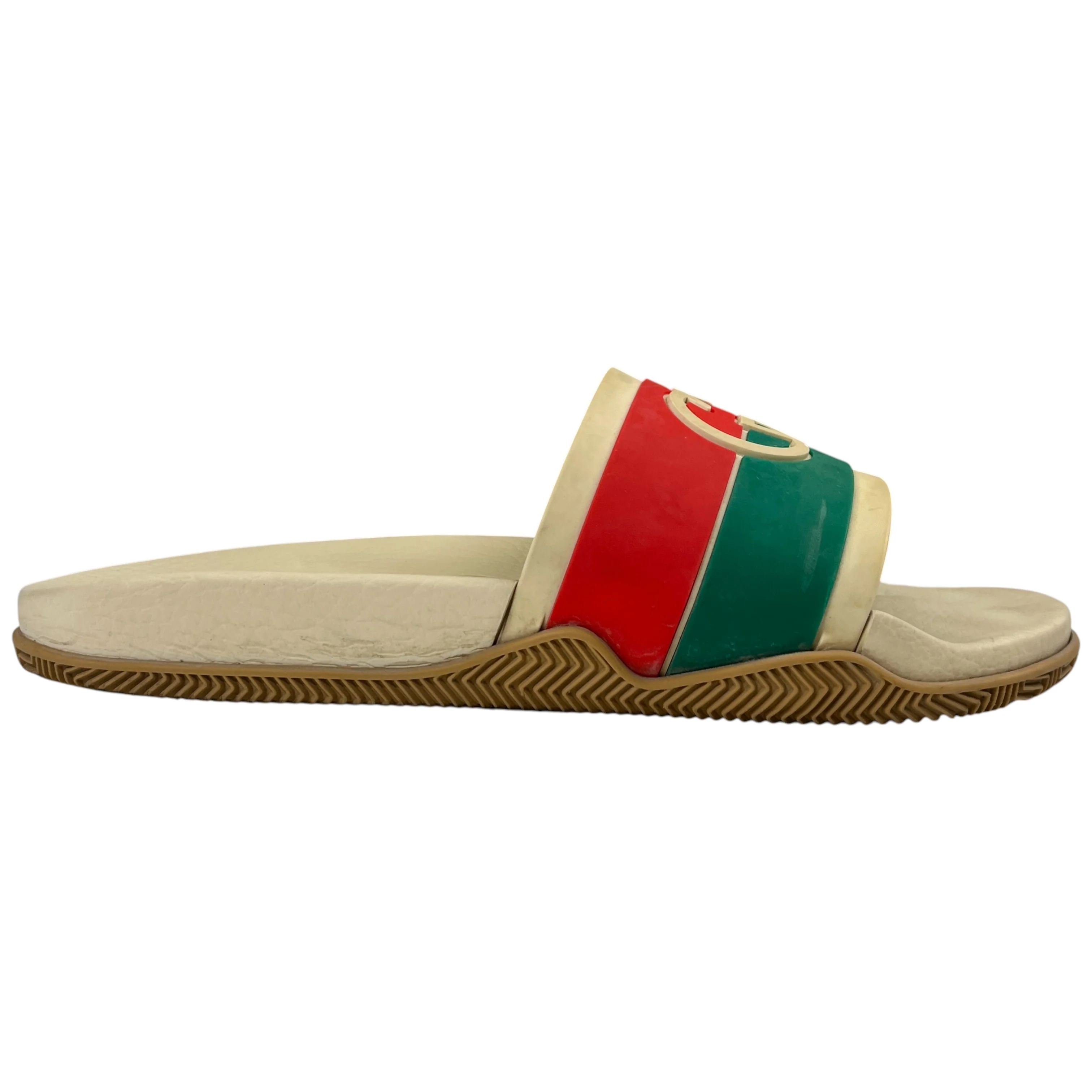 Men's Interlocking G Web Slides Beige Size EU 44 / UK 10