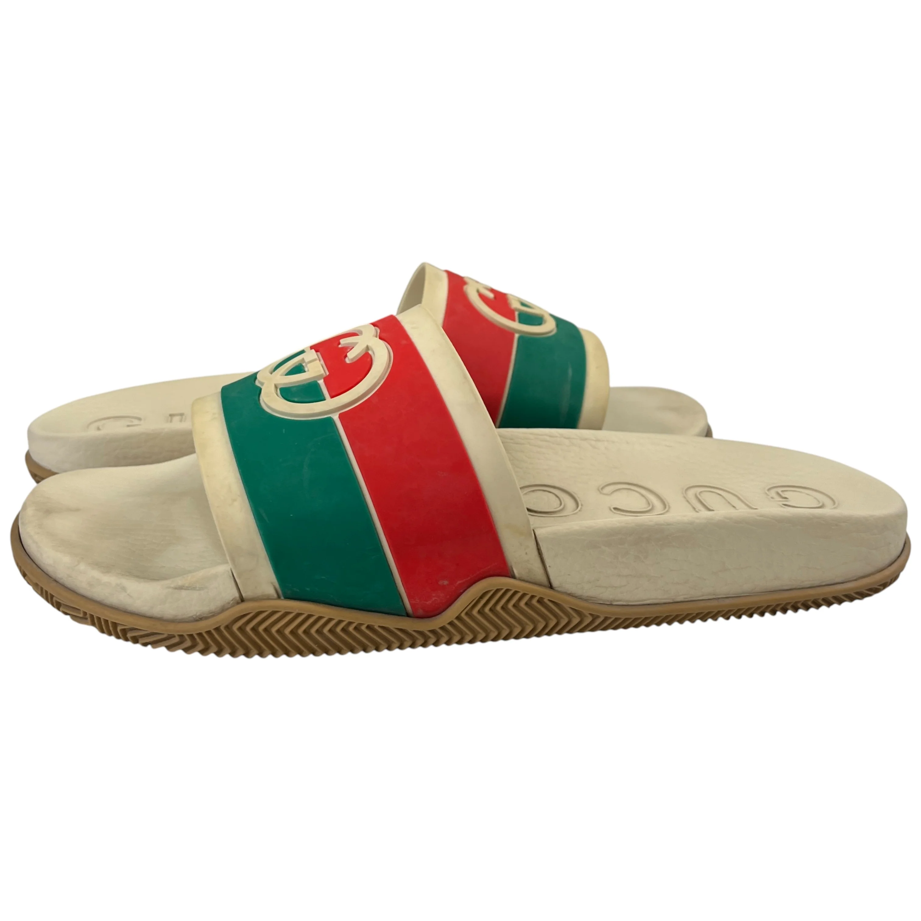 Men's Interlocking G Web Slides Beige Size EU 44 / UK 10 - Image 3