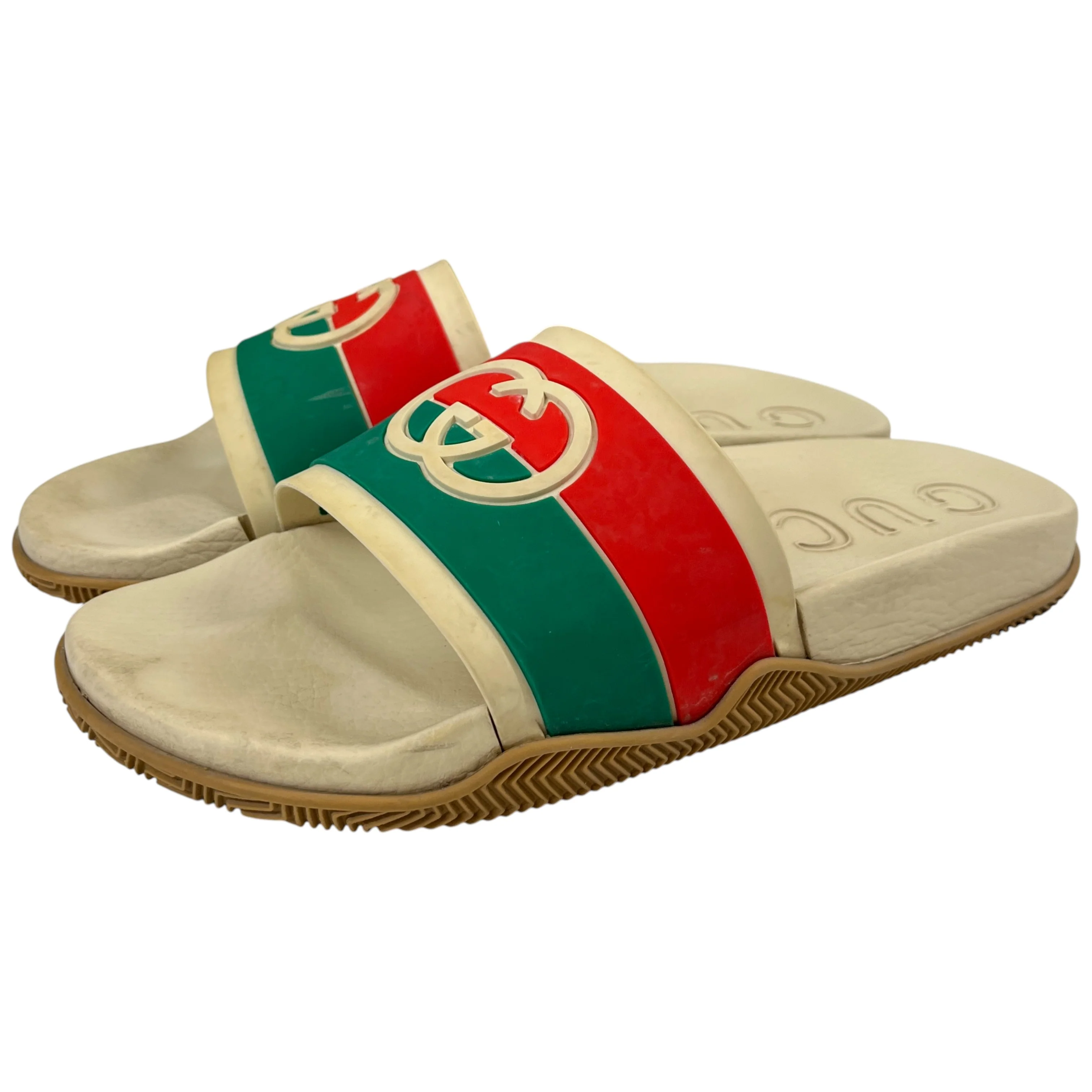 Men's Interlocking G Web Slides Beige Size EU 44 / UK 10 - Image 8