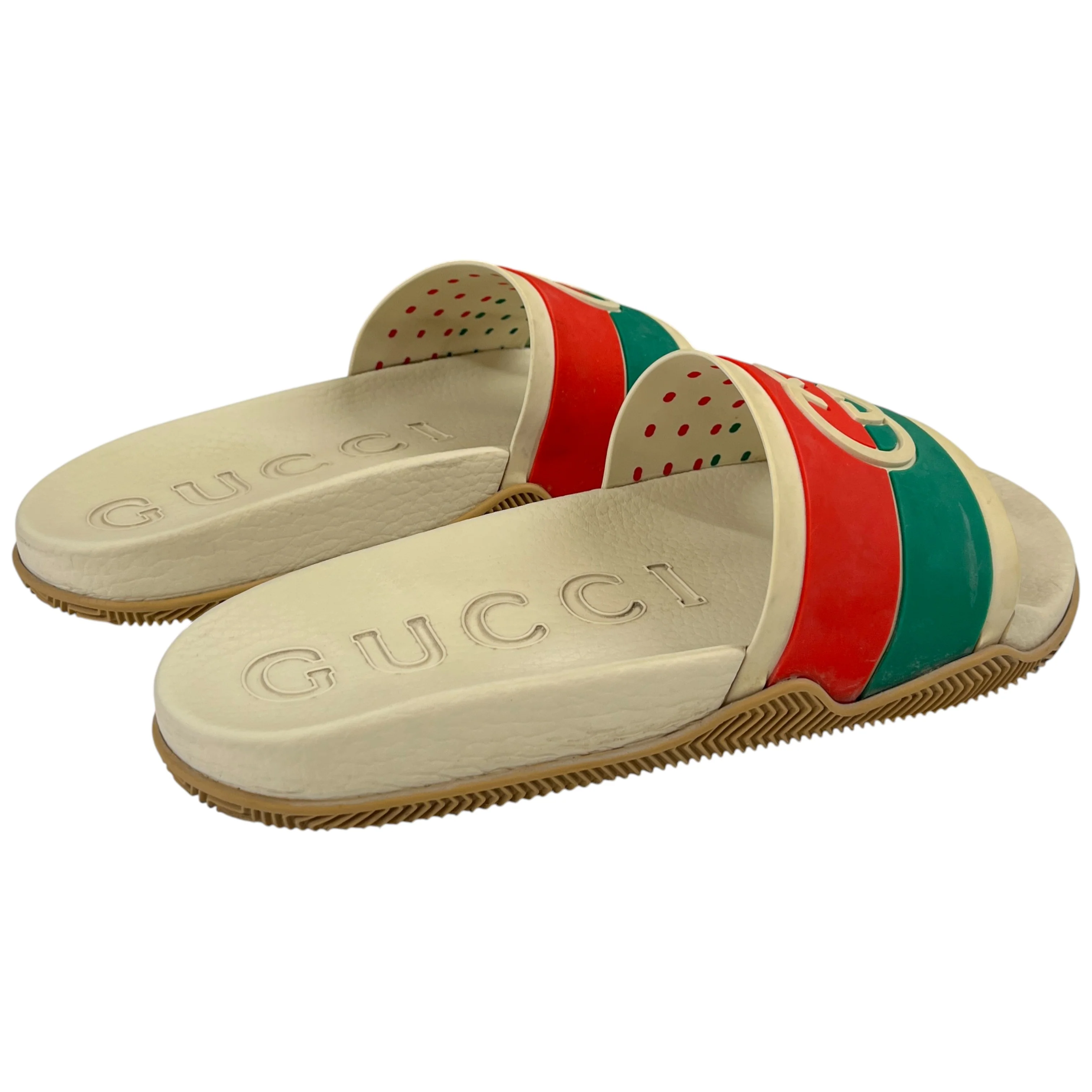 Men's Interlocking G Web Slides Beige Size EU 44 / UK 10 - Image 9