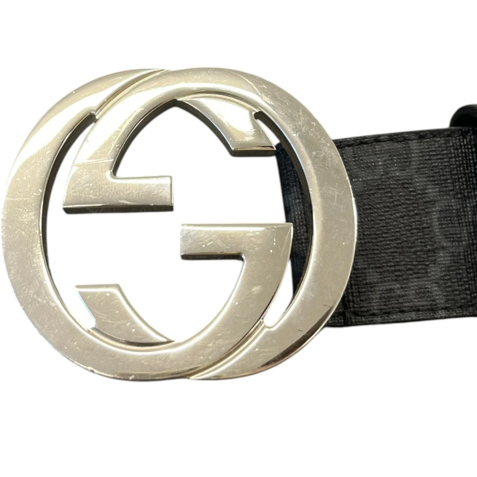 Men's Interlocking Gg Supreme Belt Black Size Waist 40" - Image 7