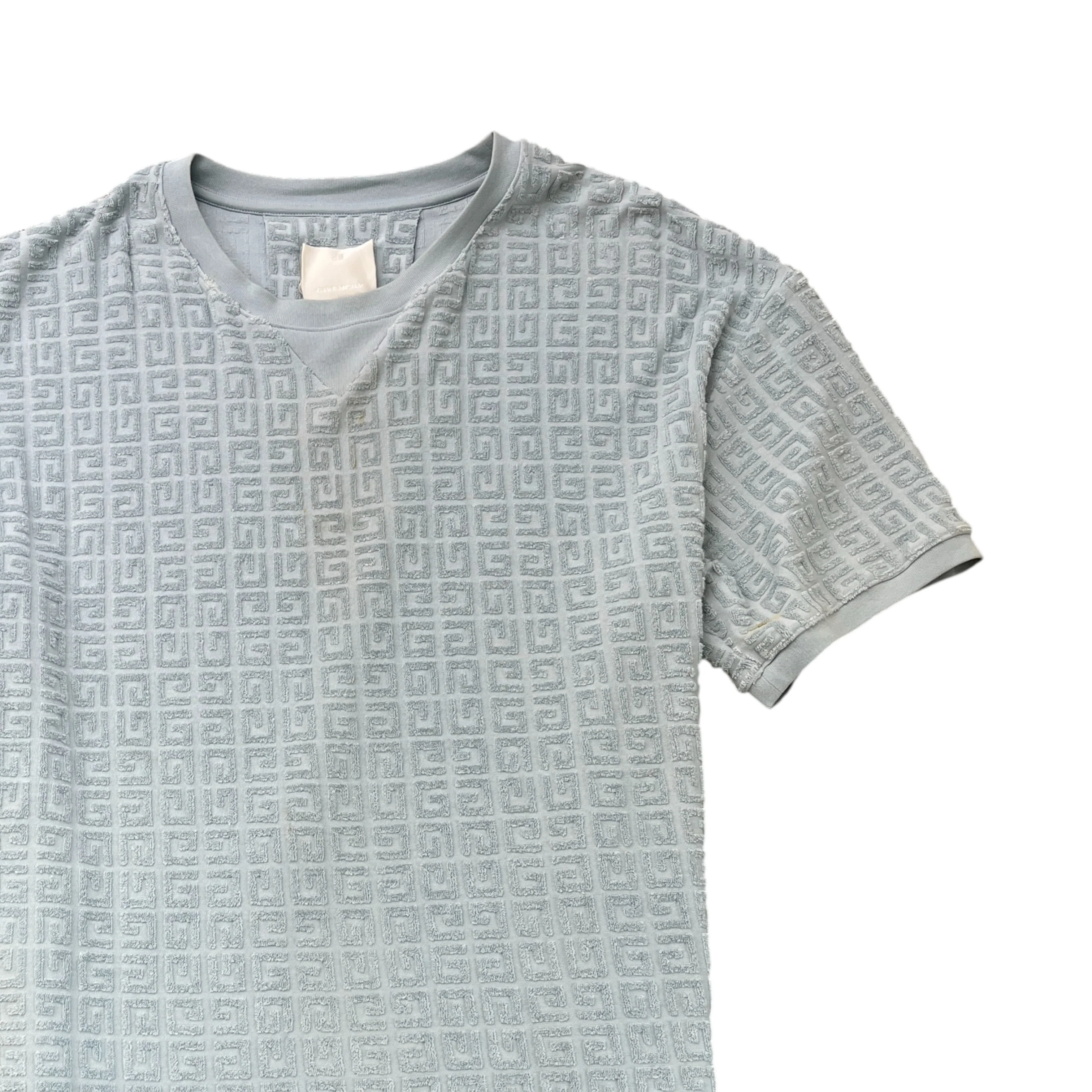 Men's Jacquard Towelling T-Shirt Blue Size L - Image 3