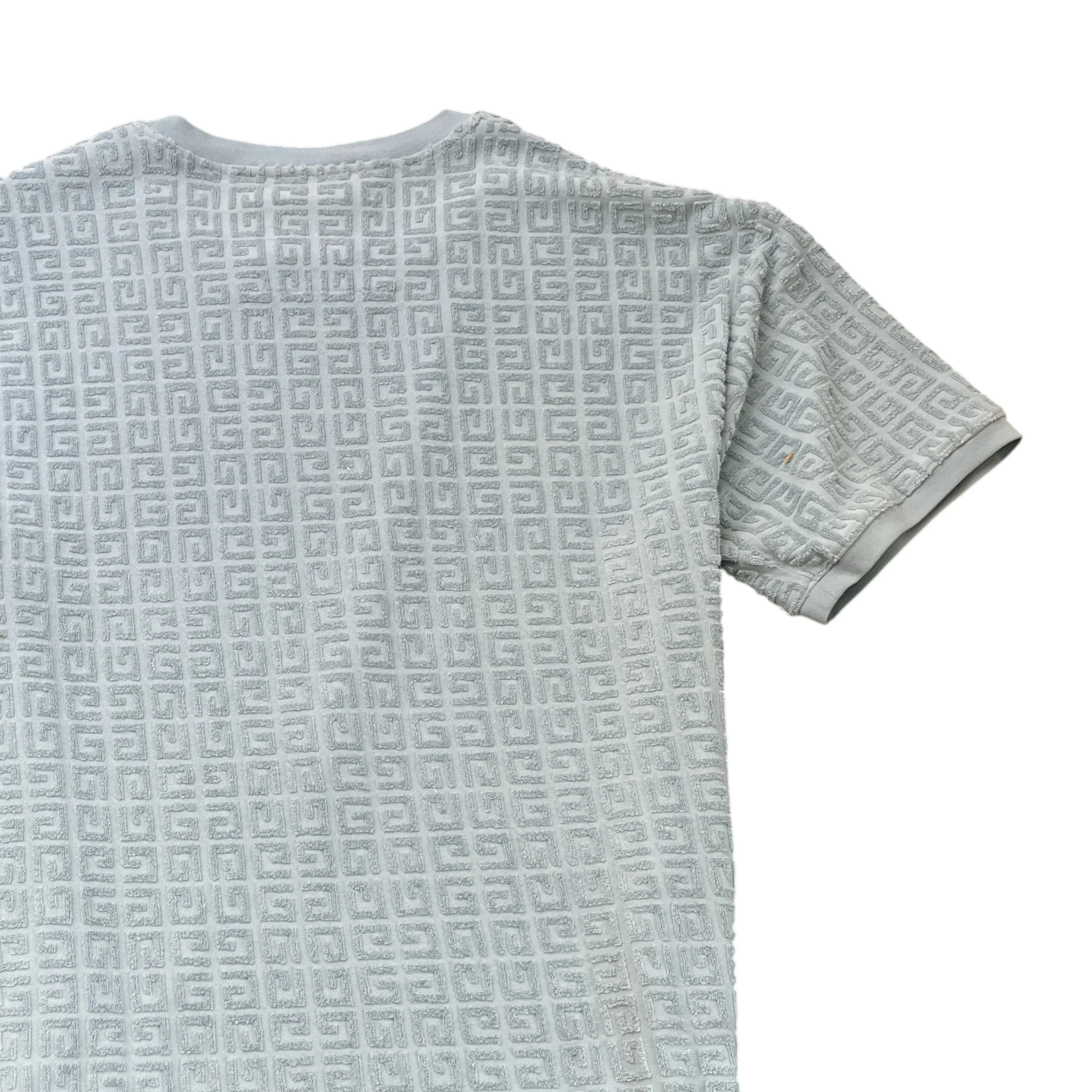 Men's Jacquard Towelling T-Shirt Blue Size L - Image 4