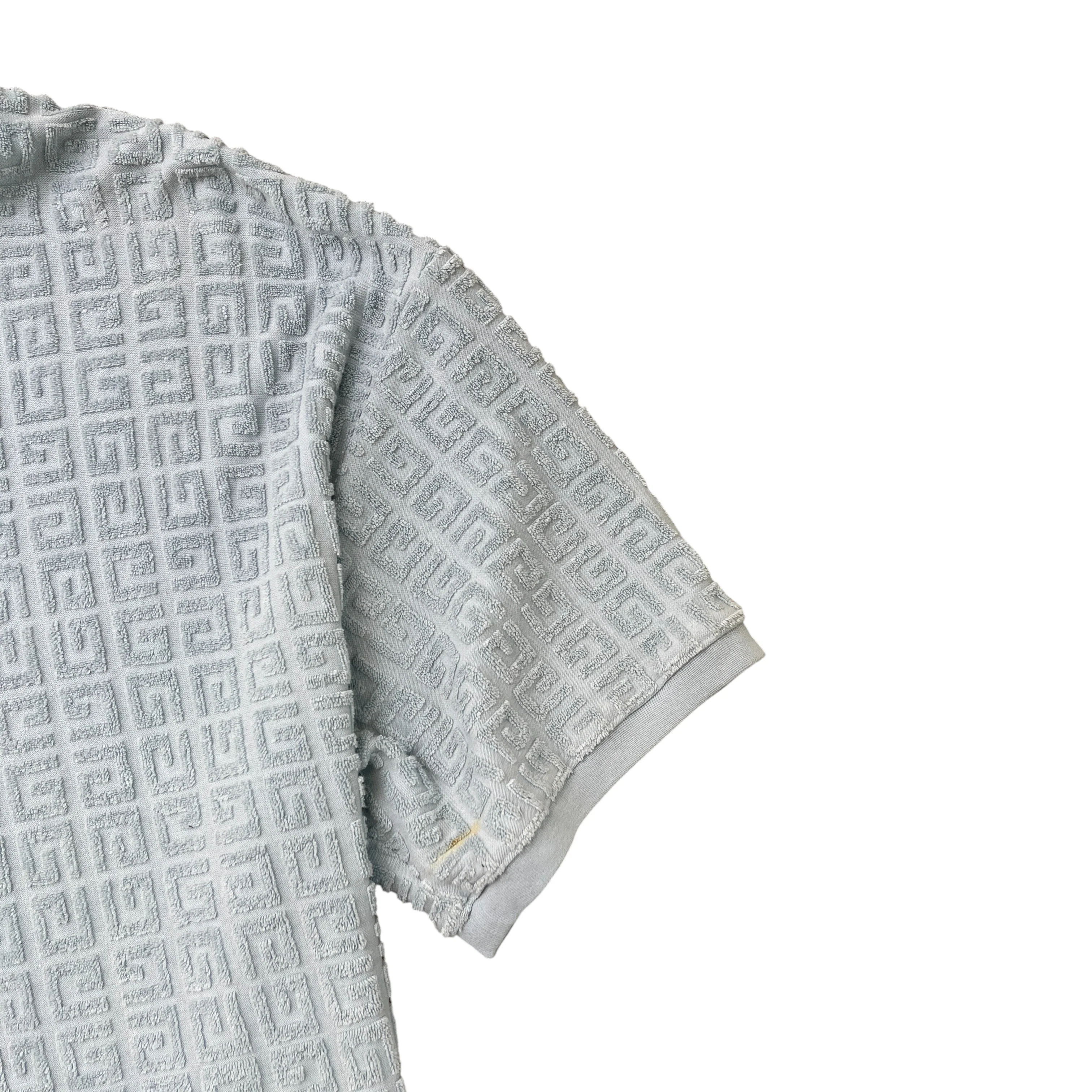 Men's Jacquard Towelling T-Shirt Blue Size L - Image 5