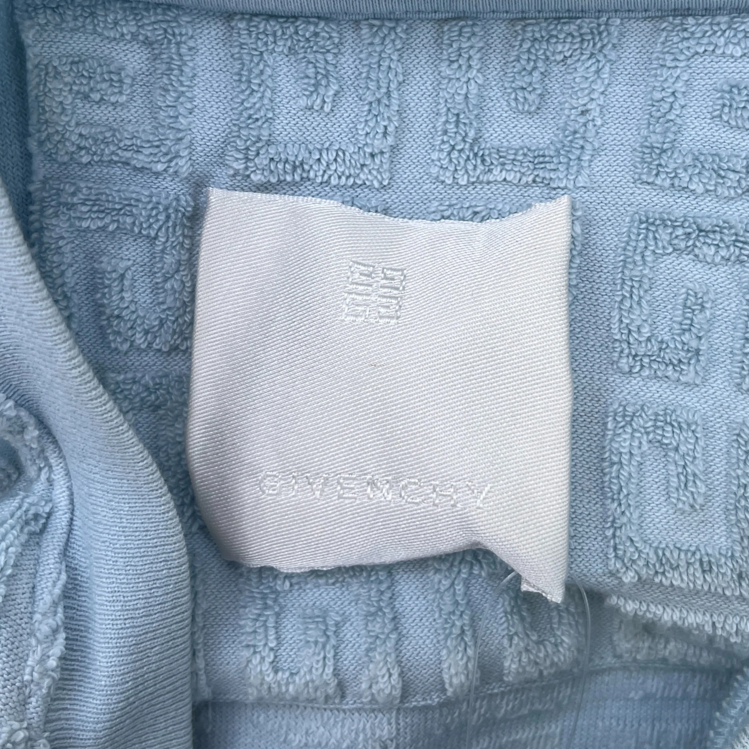 Men's Jacquard Towelling T-Shirt Blue Size L - Image 6