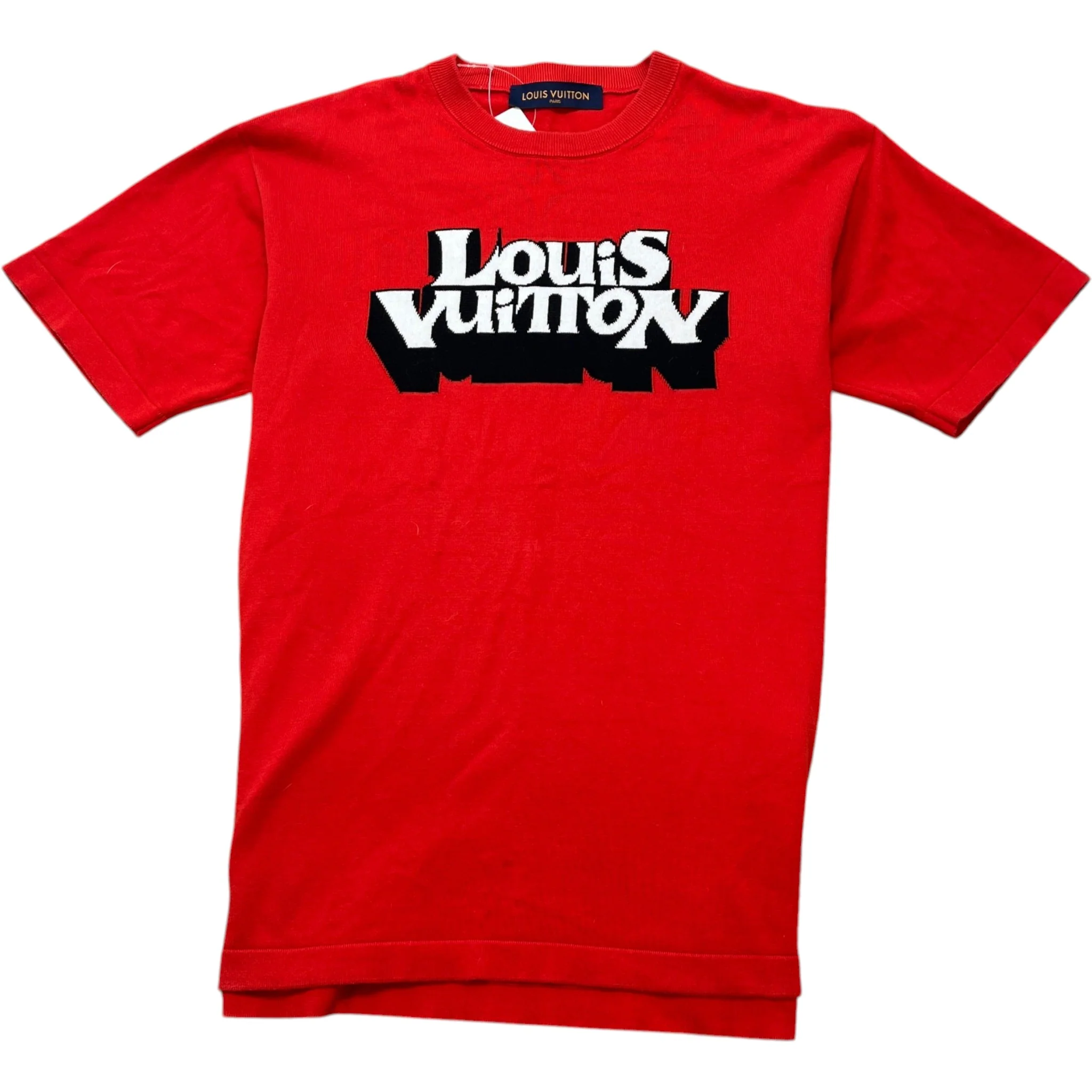 Men's Knitted Logo T-Shirt Red Size M