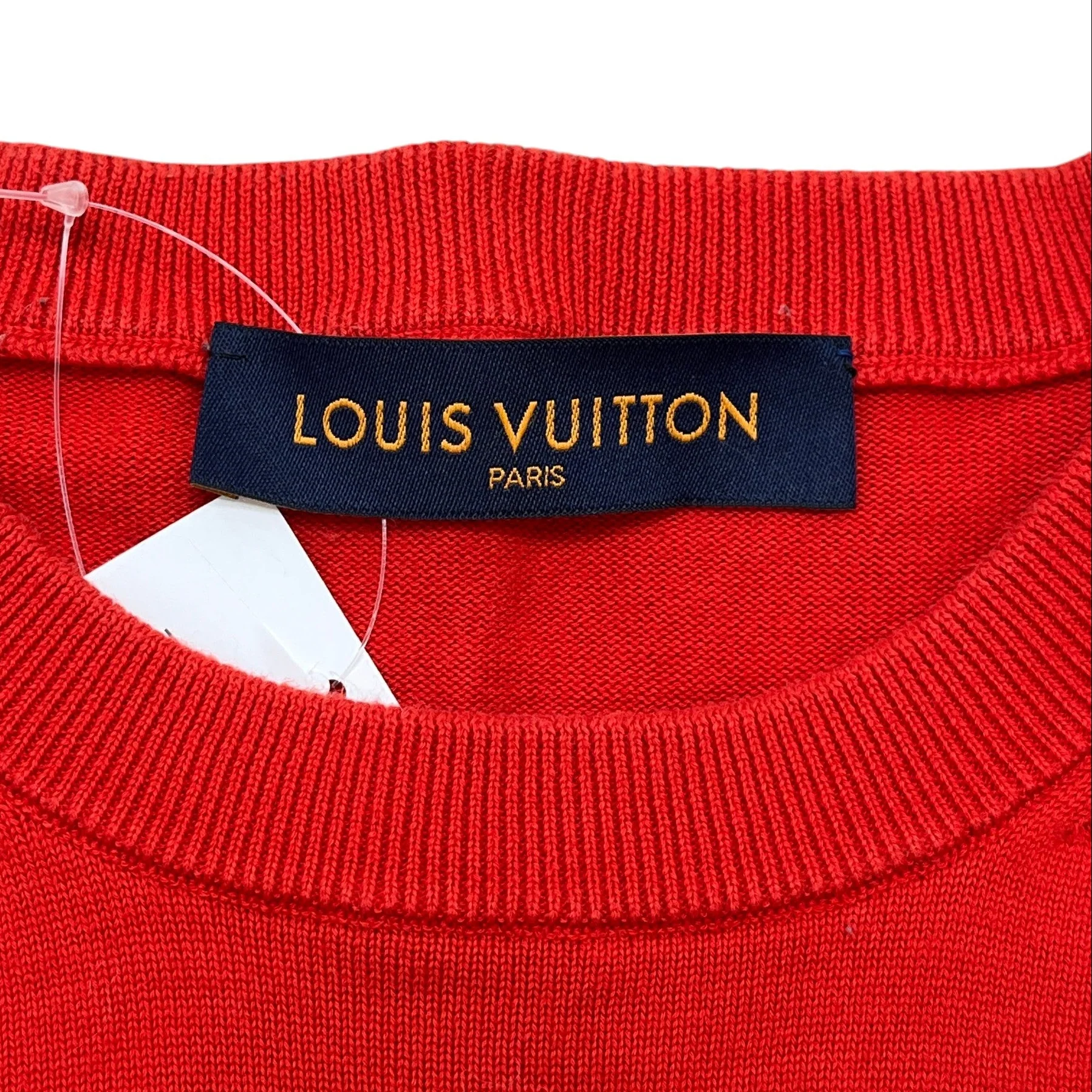 Men's Knitted Logo T-Shirt Red Size M - Image 5