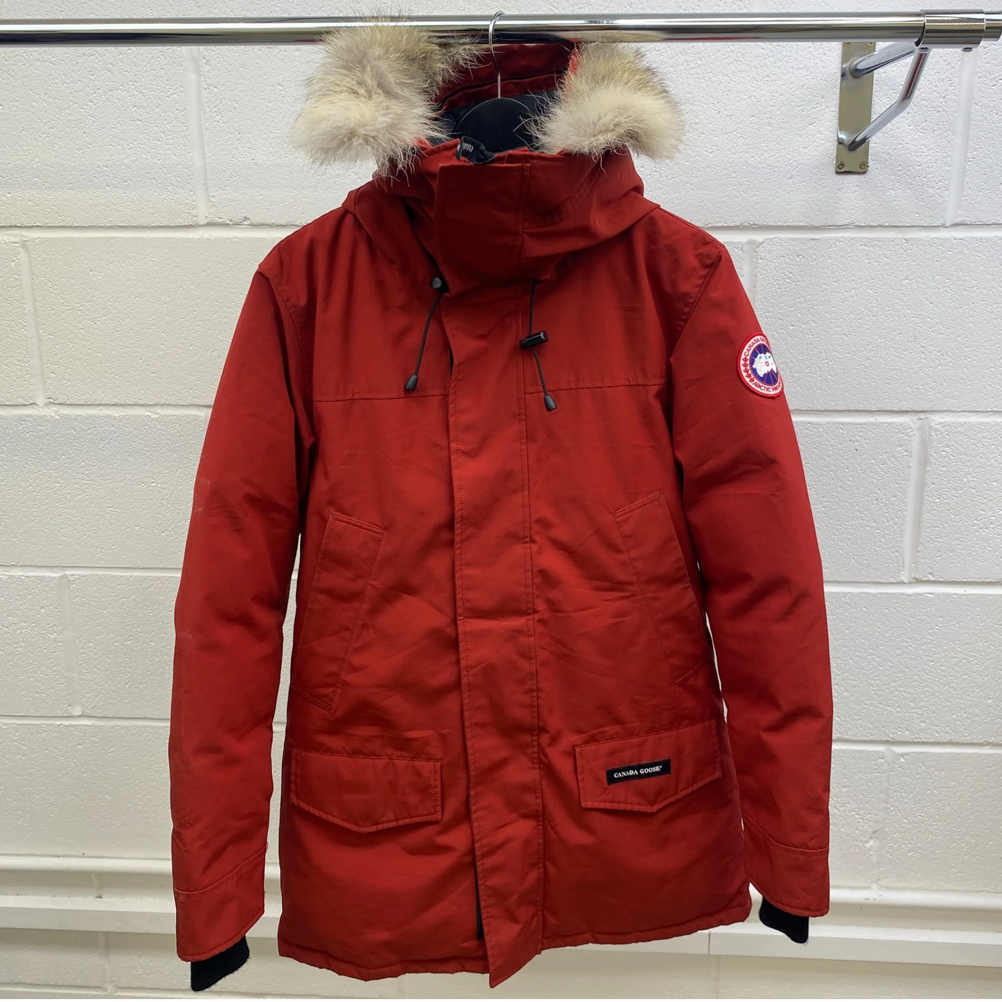 Men's Langford Parka Down Jacket Burnt Orange Size M - Image 10