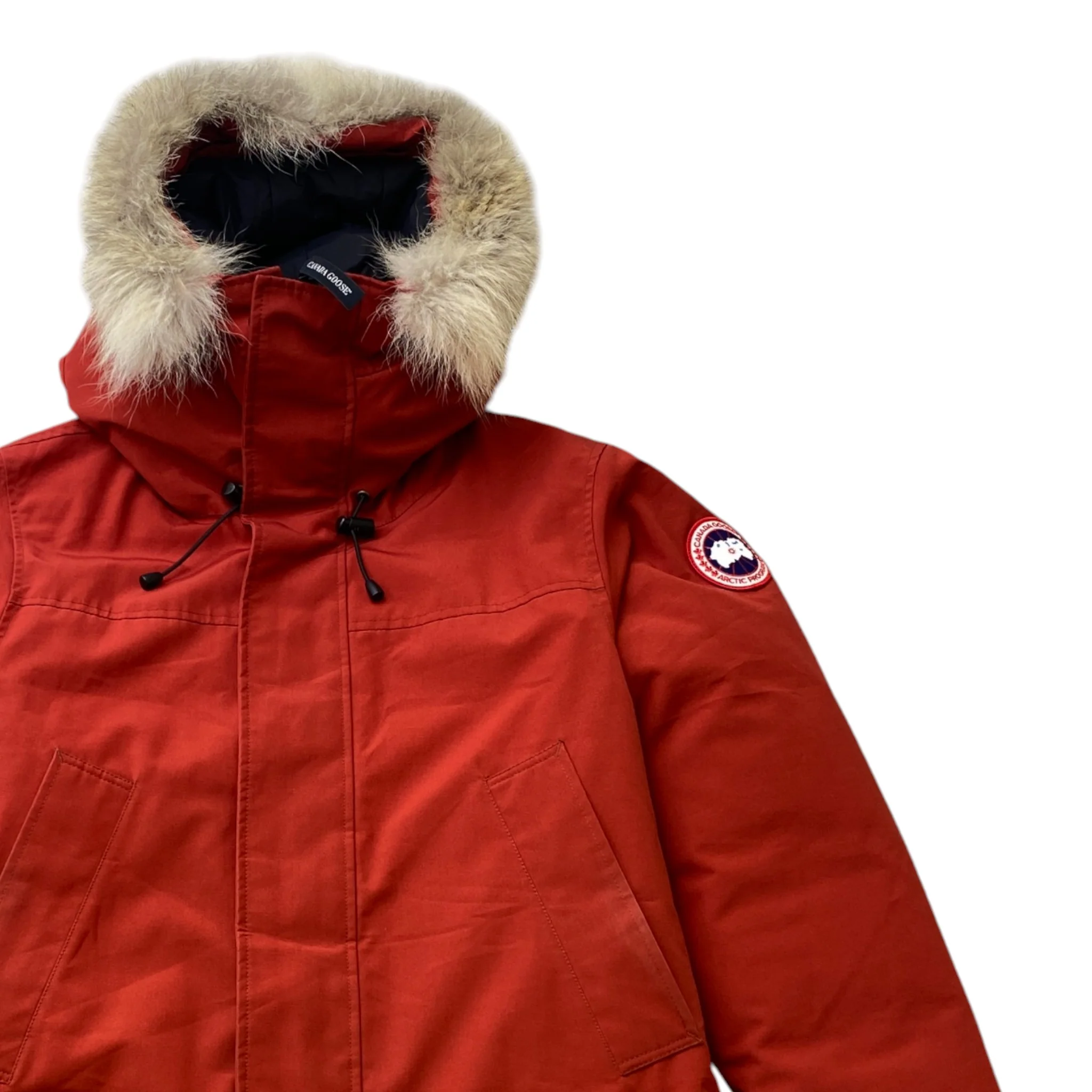 Men's Langford Parka Down Jacket Burnt Orange Size M - Image 3