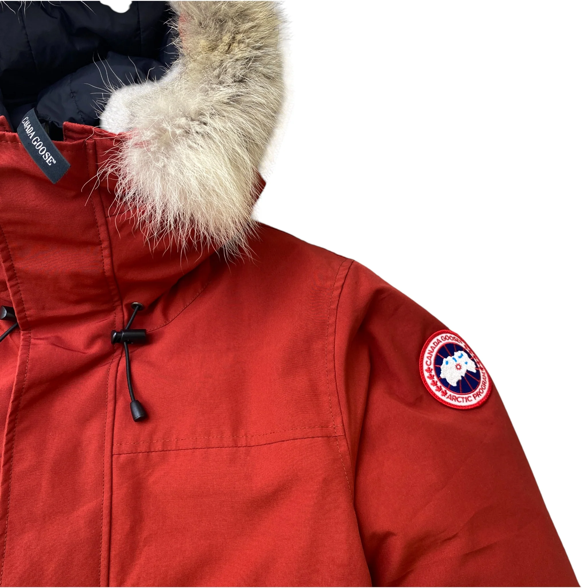 Men's Langford Parka Down Jacket Burnt Orange Size M - Image 5
