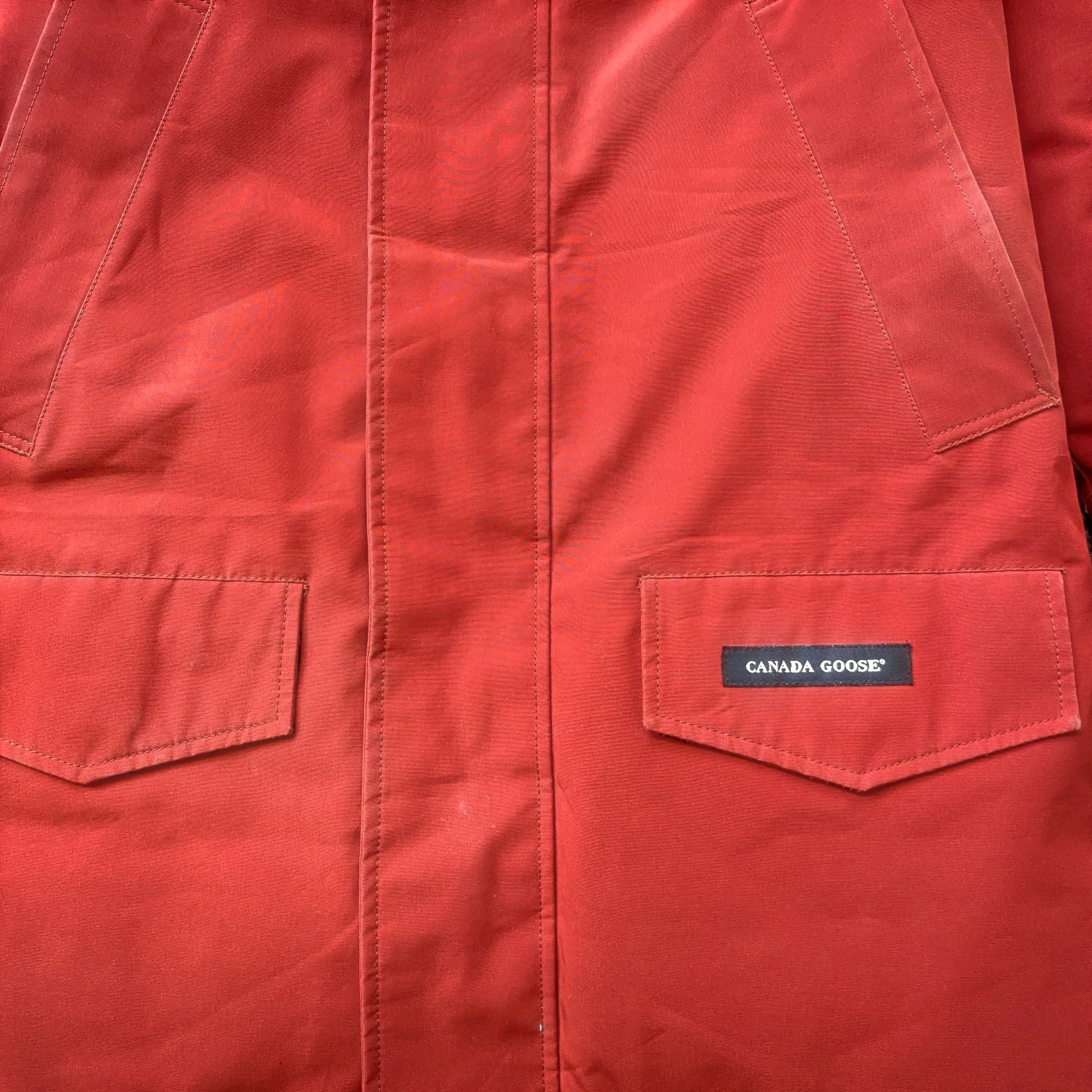 Men's Langford Parka Down Jacket Burnt Orange Size M - Image 7