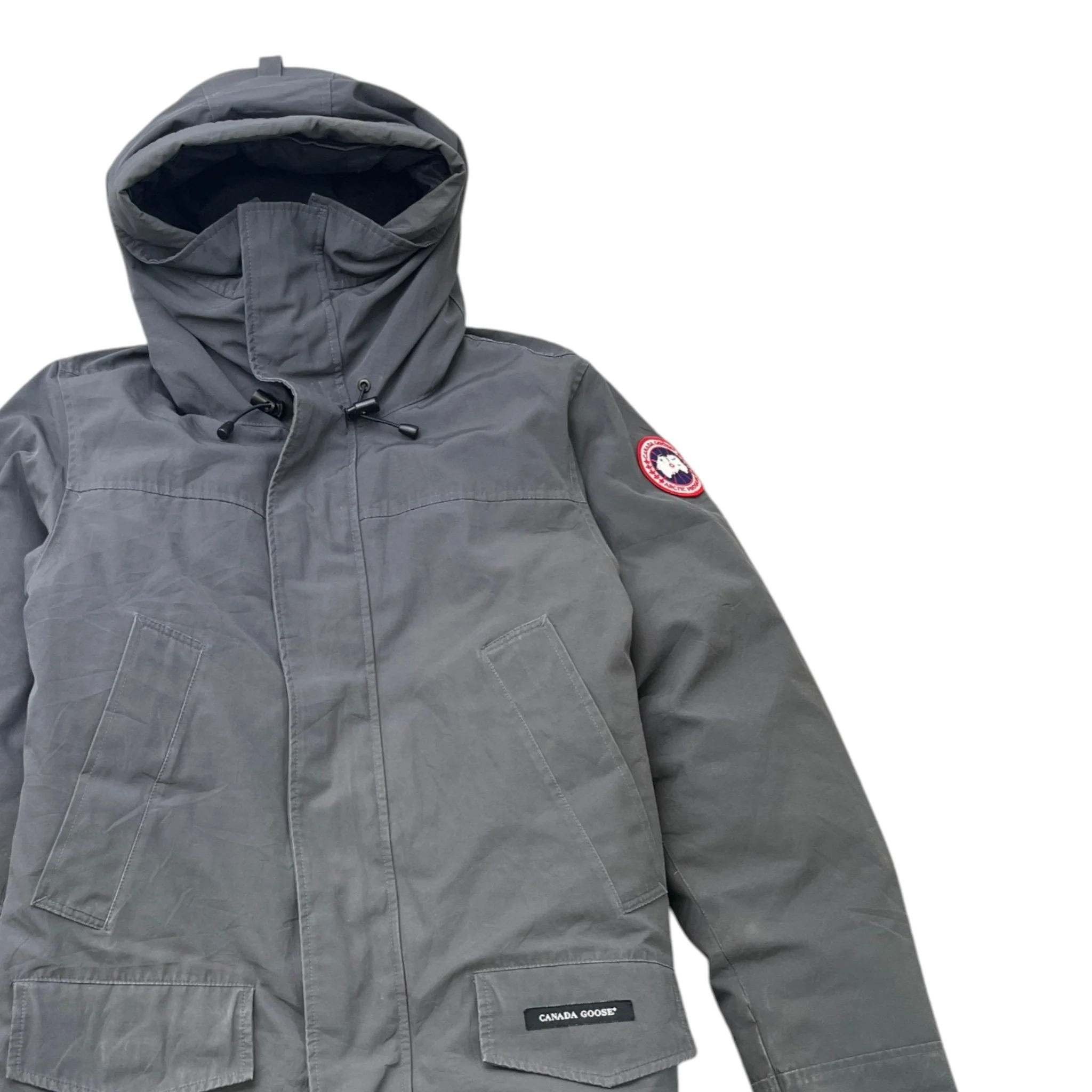 Men's Langford Parka Down Jacket Grey Size M - Image 3