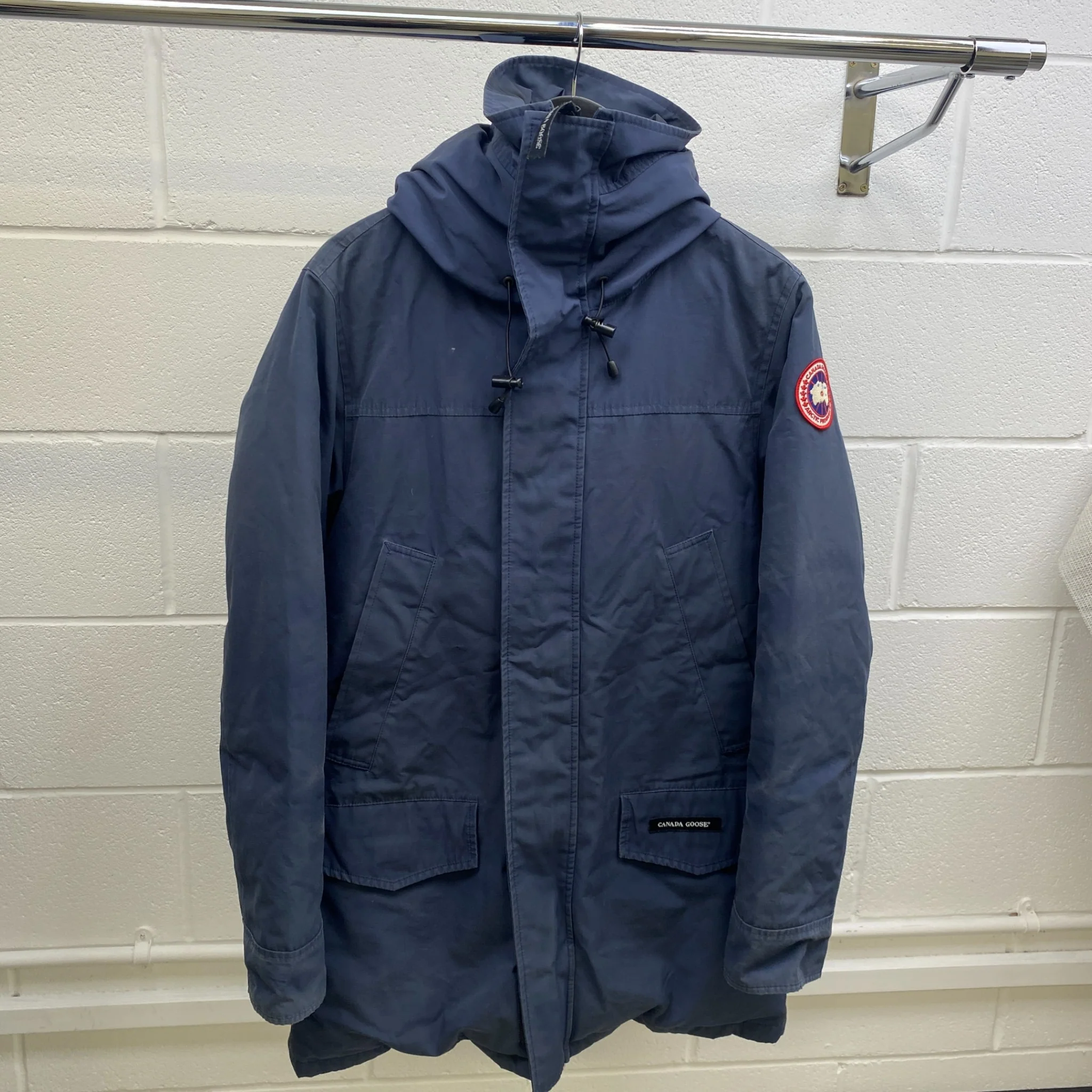 Men's Langford Parka Down Jacket Navy Size M - Image 9
