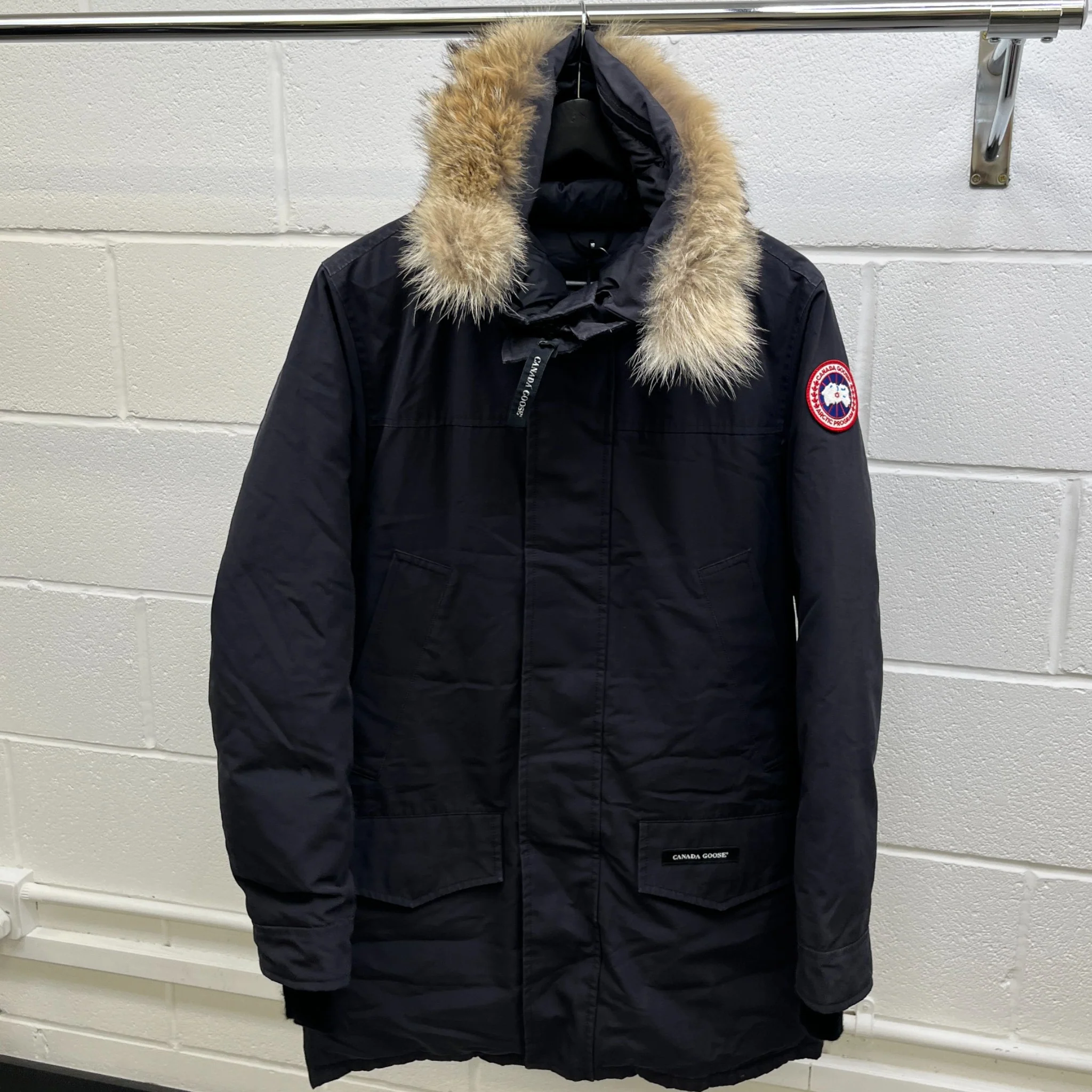 Men's Langford Parka Down Jacket Navy Size S - Image 9