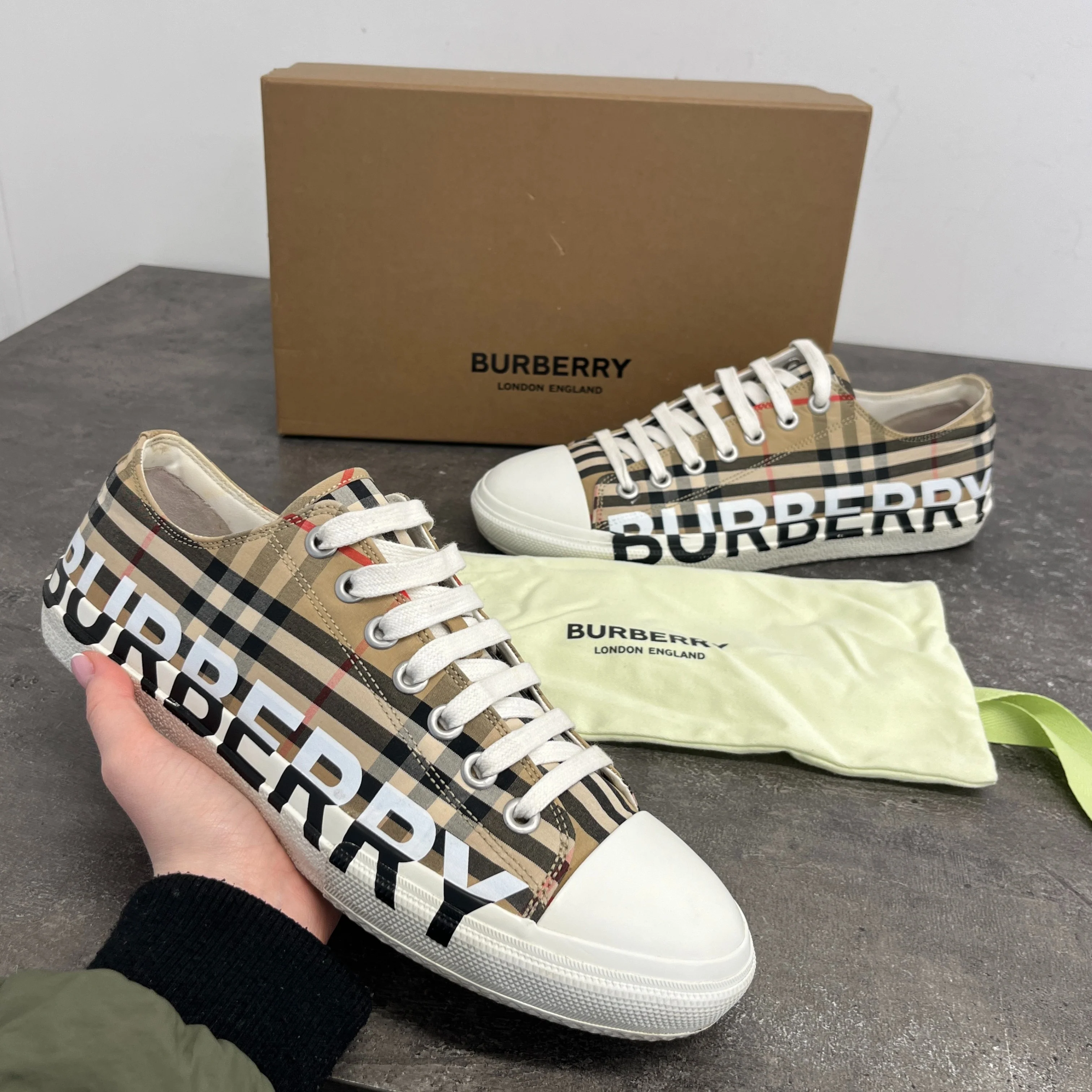Men's Larkhall Low Trainers Beige Size EU 44 / UK 10 - Image 12
