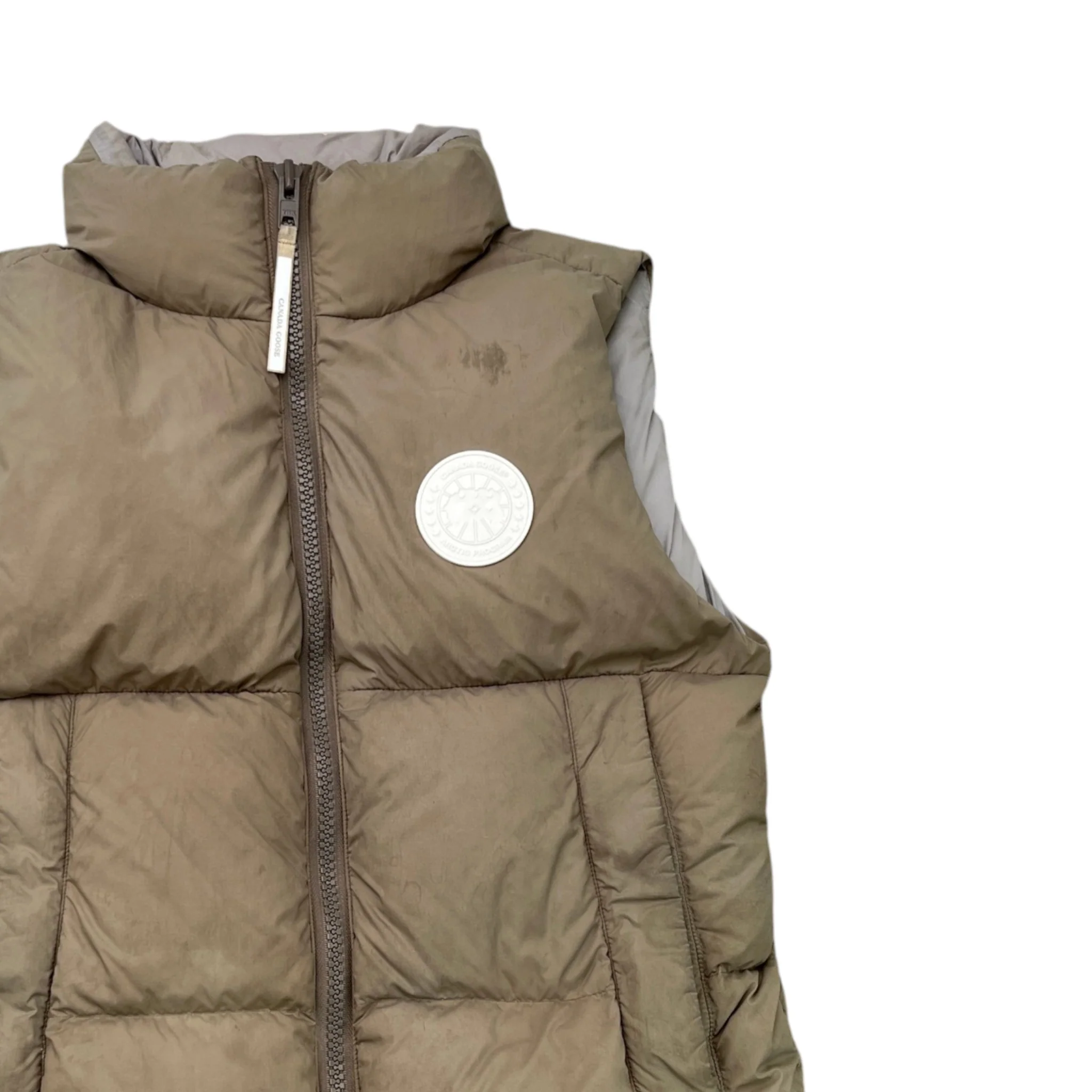 Men's Lawrence Puffer Gilet Khaki Size S - Image 3
