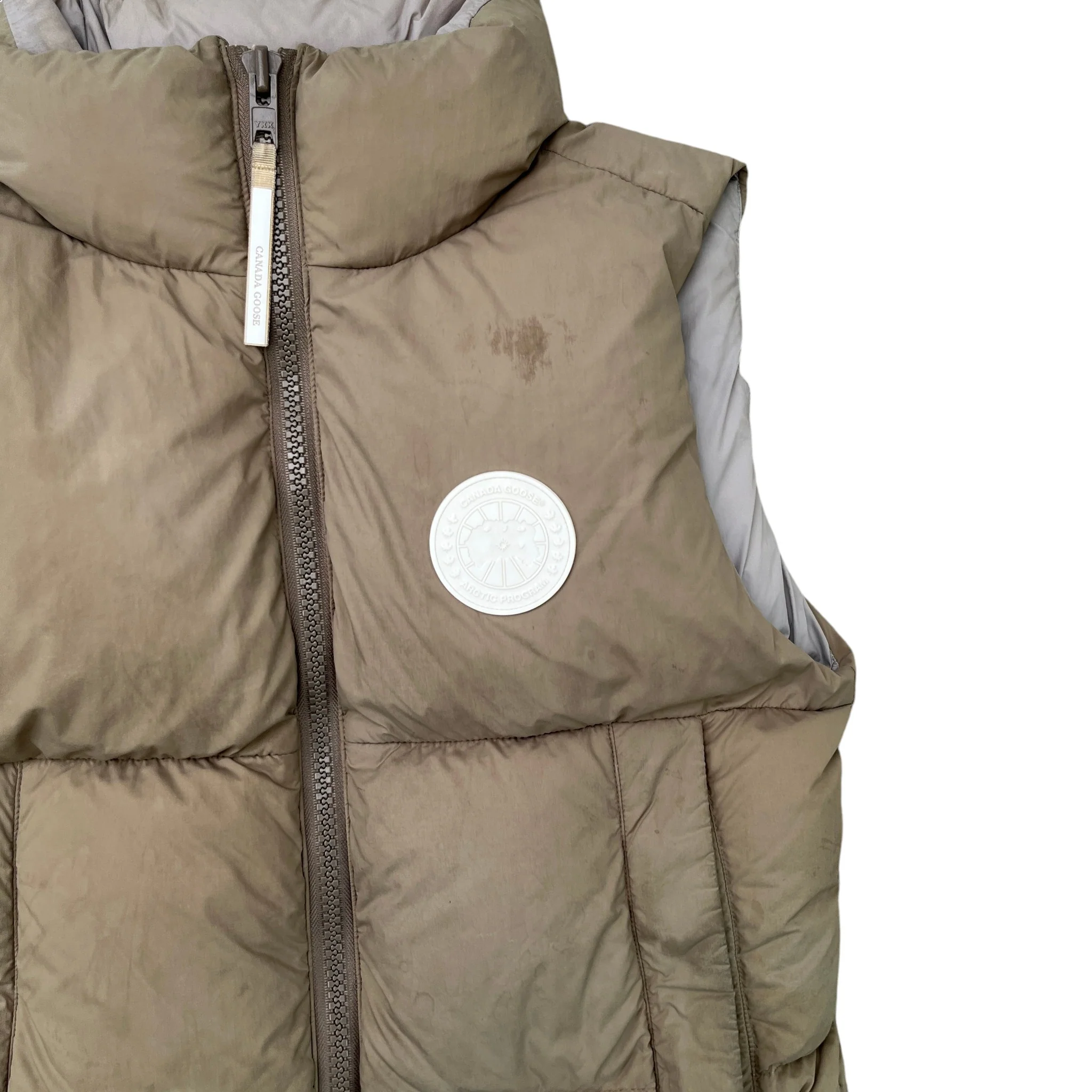 Men's Lawrence Puffer Gilet Khaki Size S - Image 5