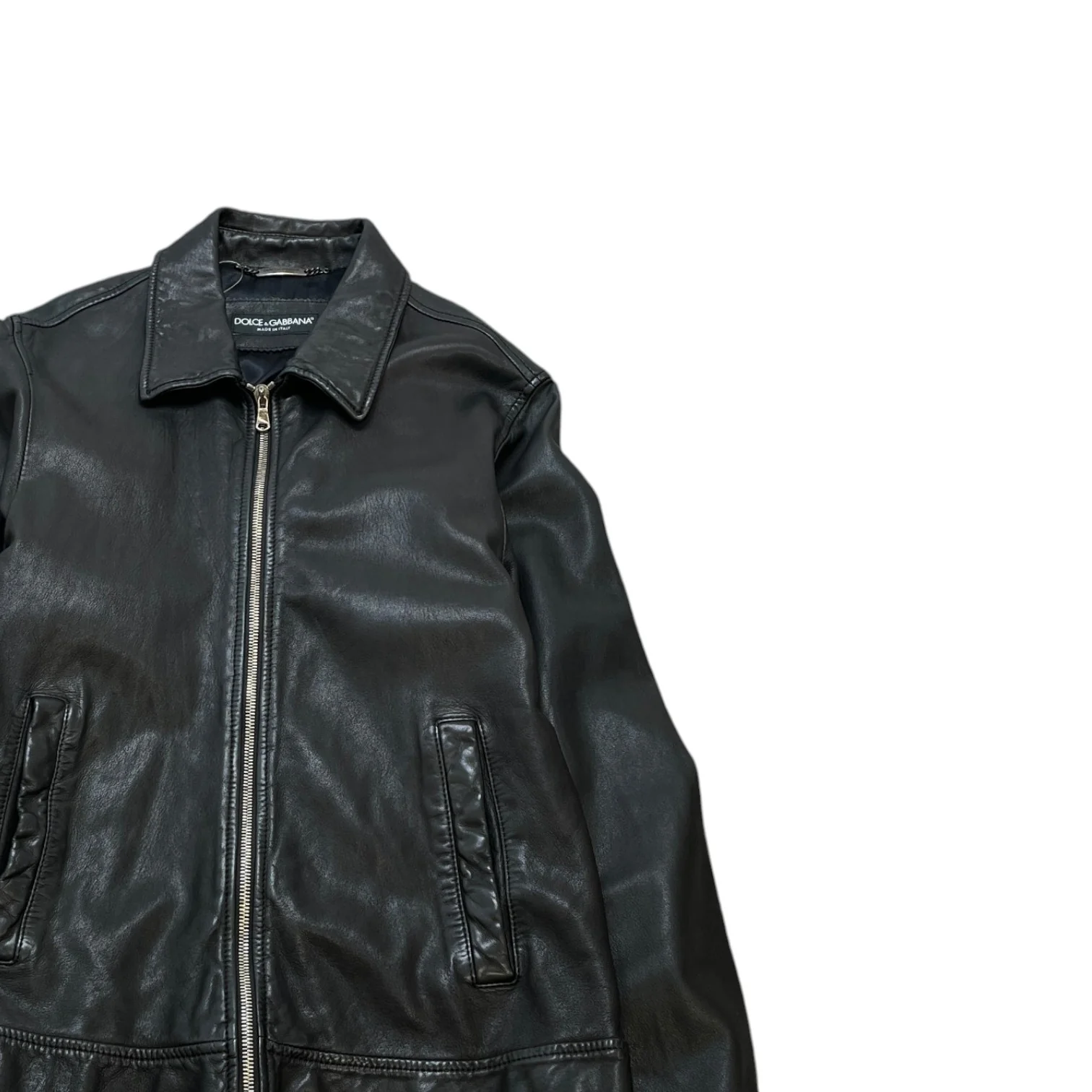 Men's Leather Biker Jacket Black Size IT 48 / M - Image 3