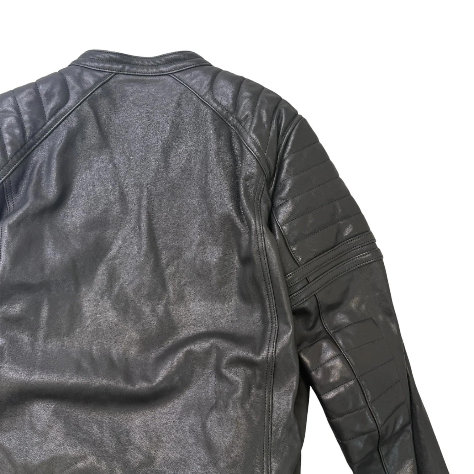 Men's Leather Biker Jacket Black Size XXL - Image 4